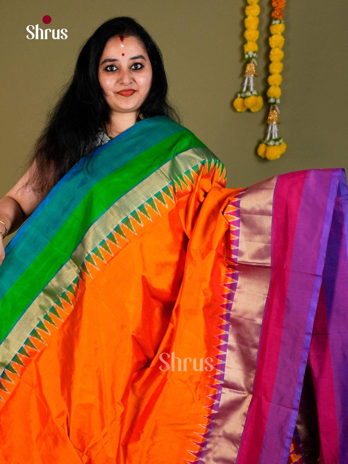 Ikkat Silk Saree - EDS18115 - Shop on Shrus.com