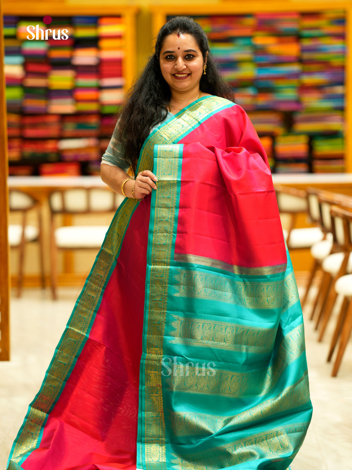 Kanchipuram silk 9Yards Saree - EDS29100 - Shop on Shrus.com