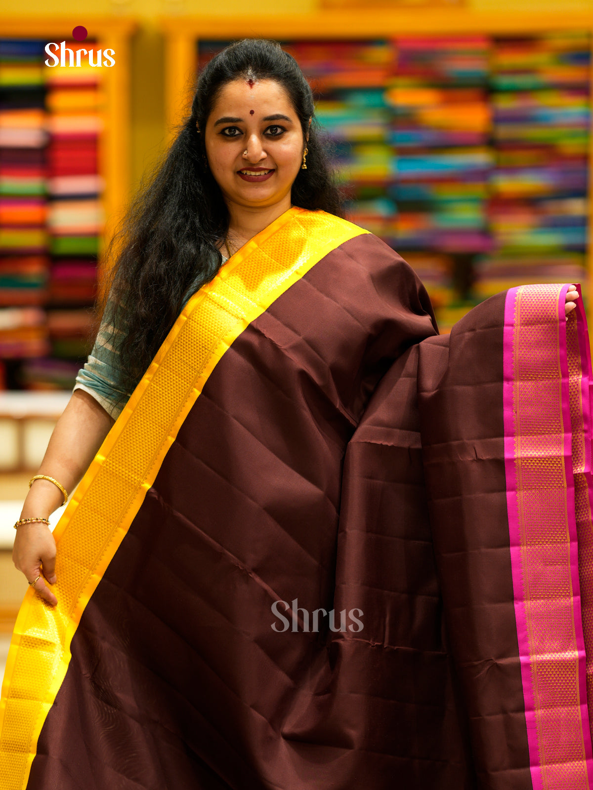 Kanchipuram silk 9Yards Saree - EDS29101 - Shop on Shrus.com