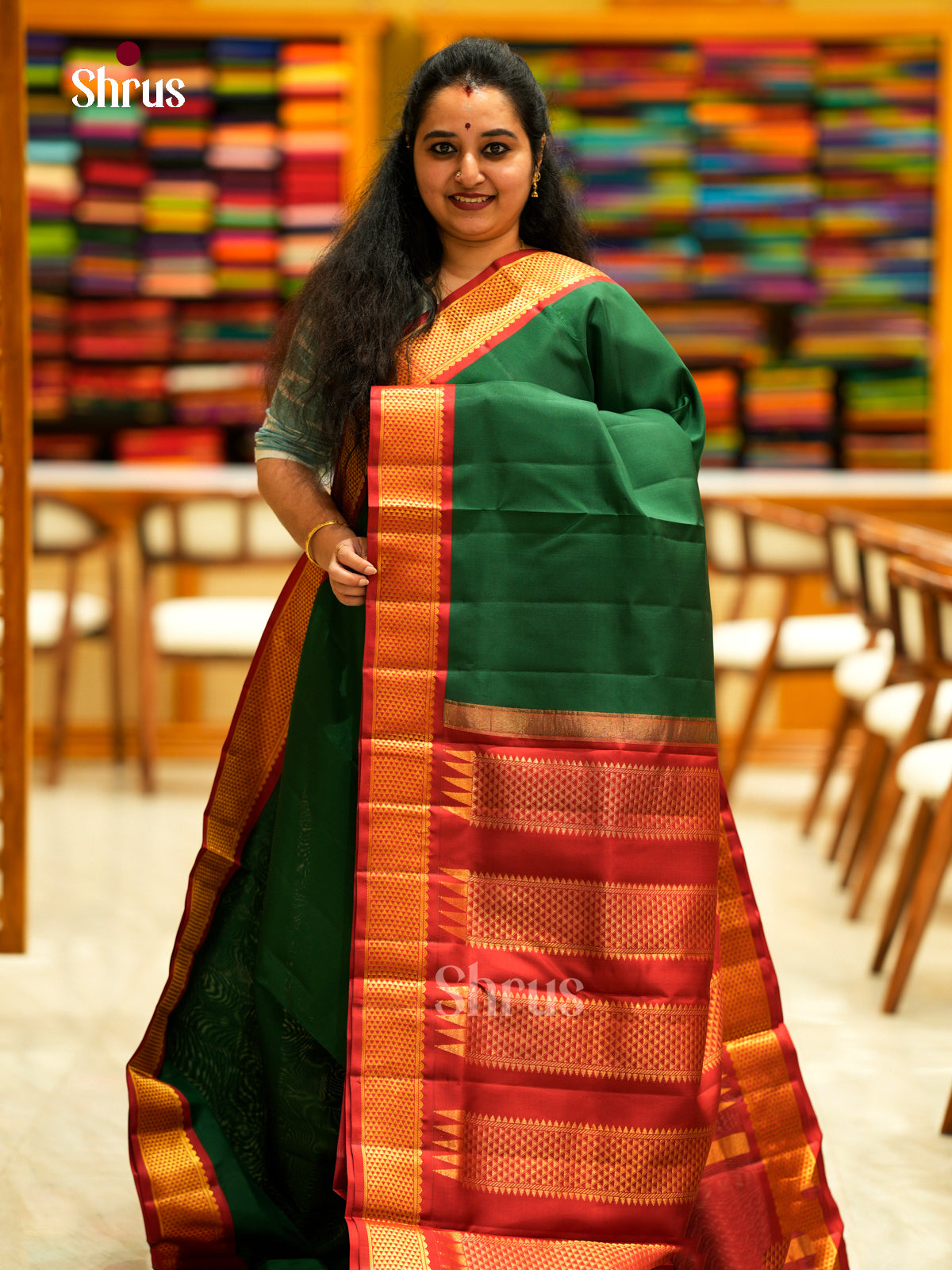 Kanchipuram silk 9Yards Saree - EDS29107 - Shop on Shrus.com