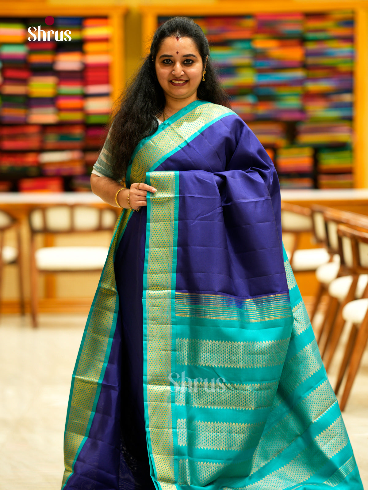 Kanchipuram silk 9Yards Saree - EDS29110 - Shop on Shrus.com