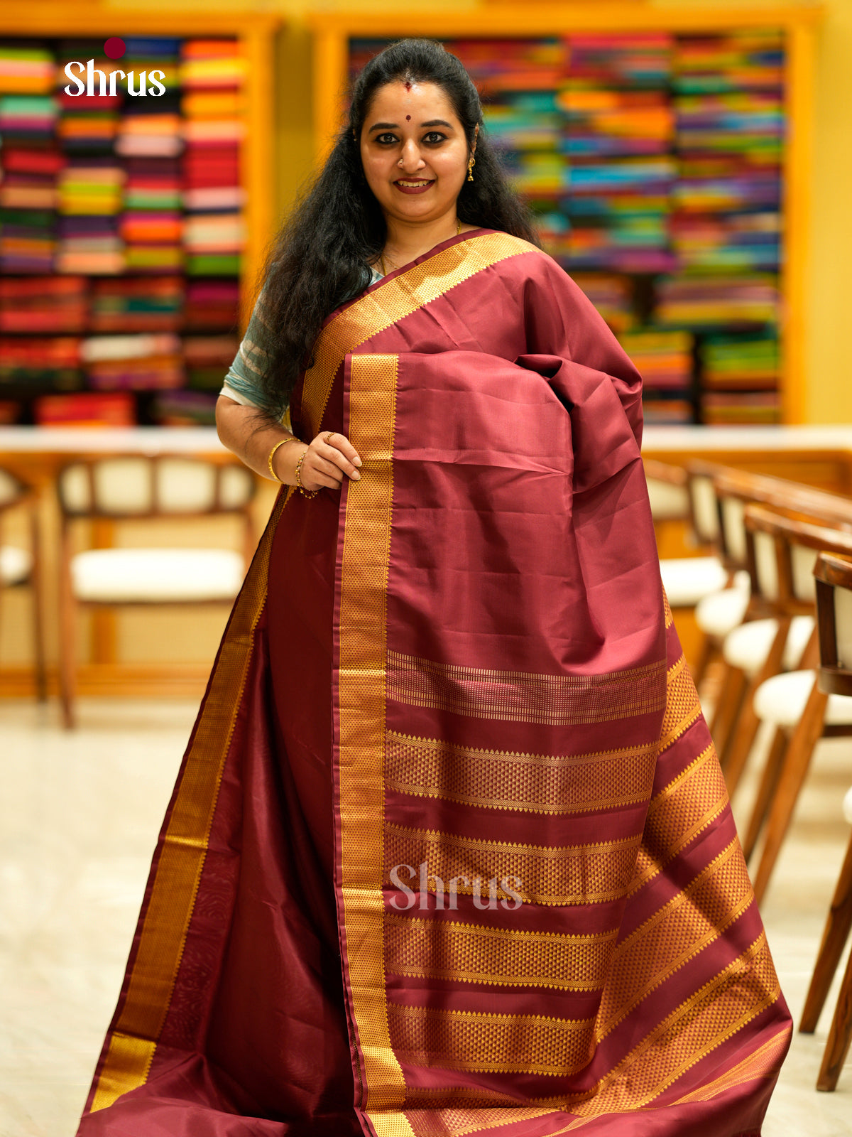 Kanchipuram silk 9Yards Saree - EDS29113 - Shop on Shrus.com