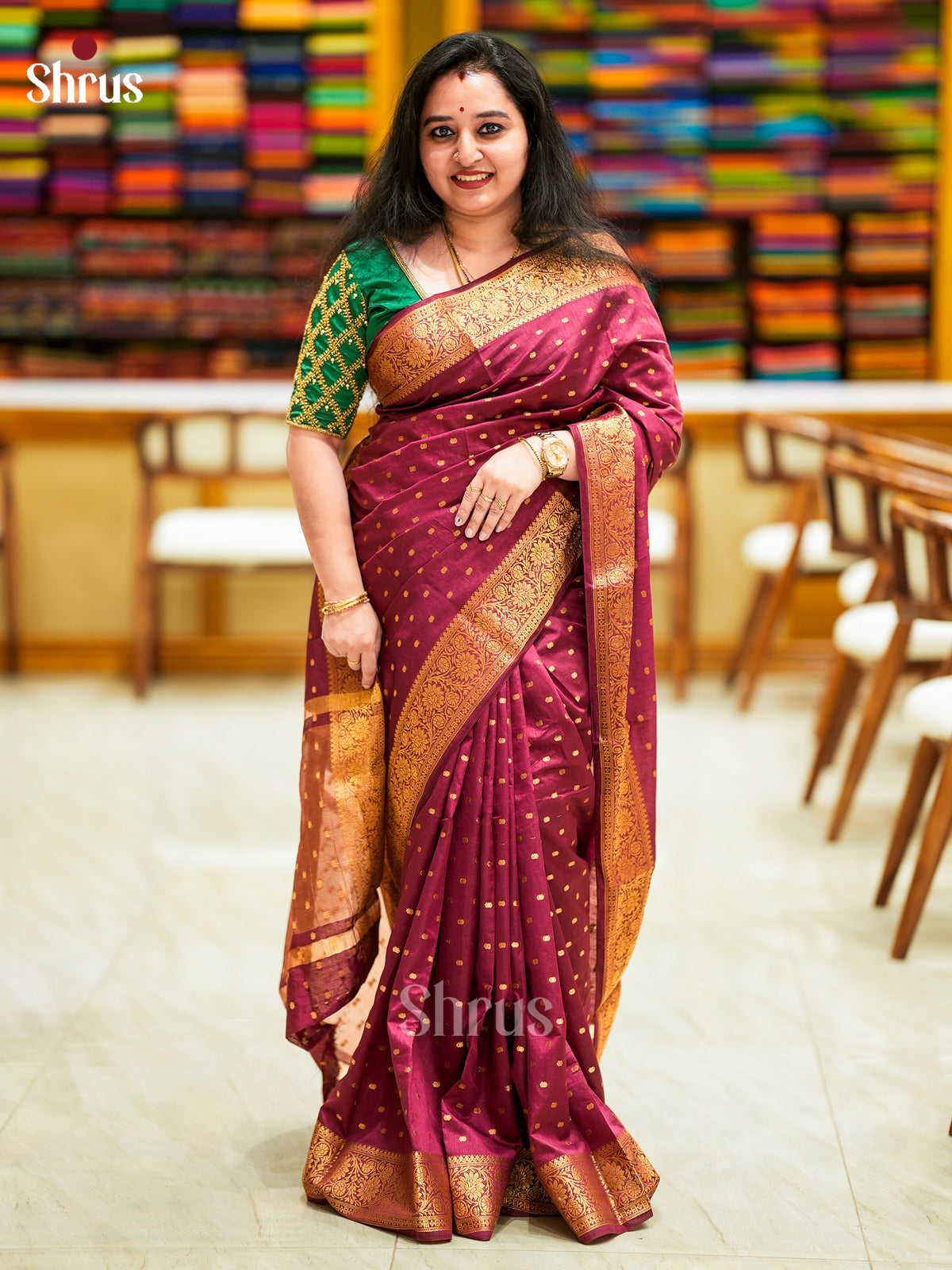 Semi Rawsilk Saree - EES04036 - Shop on Shrus.com