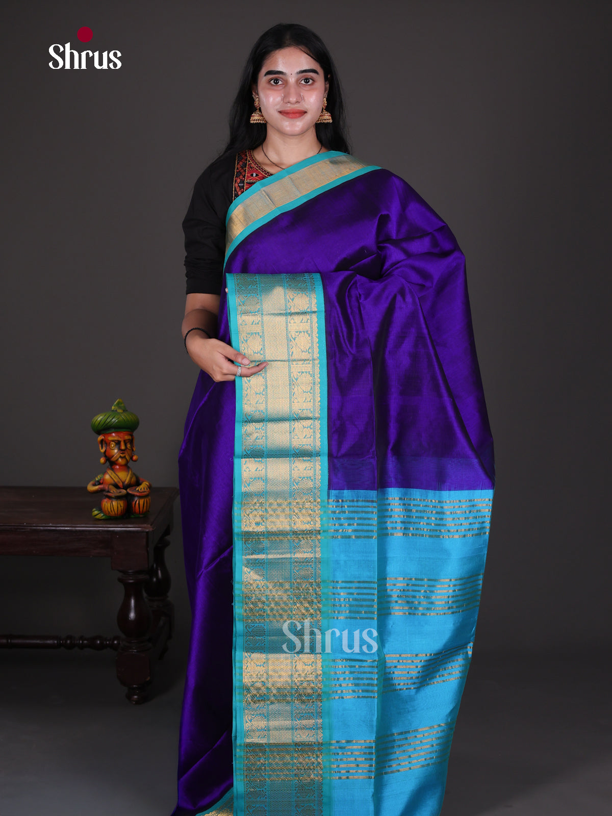 Silk Cotton Saree - EES08050 - Shop on Shrus.com