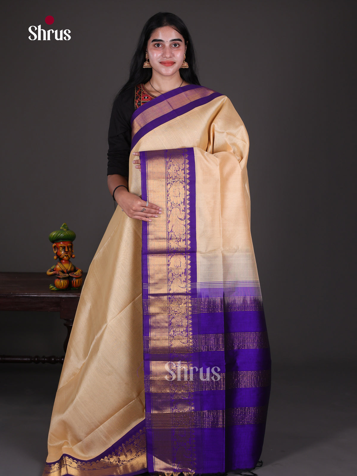 Silk Cotton Saree - EES08051 - Shop on Shrus.com