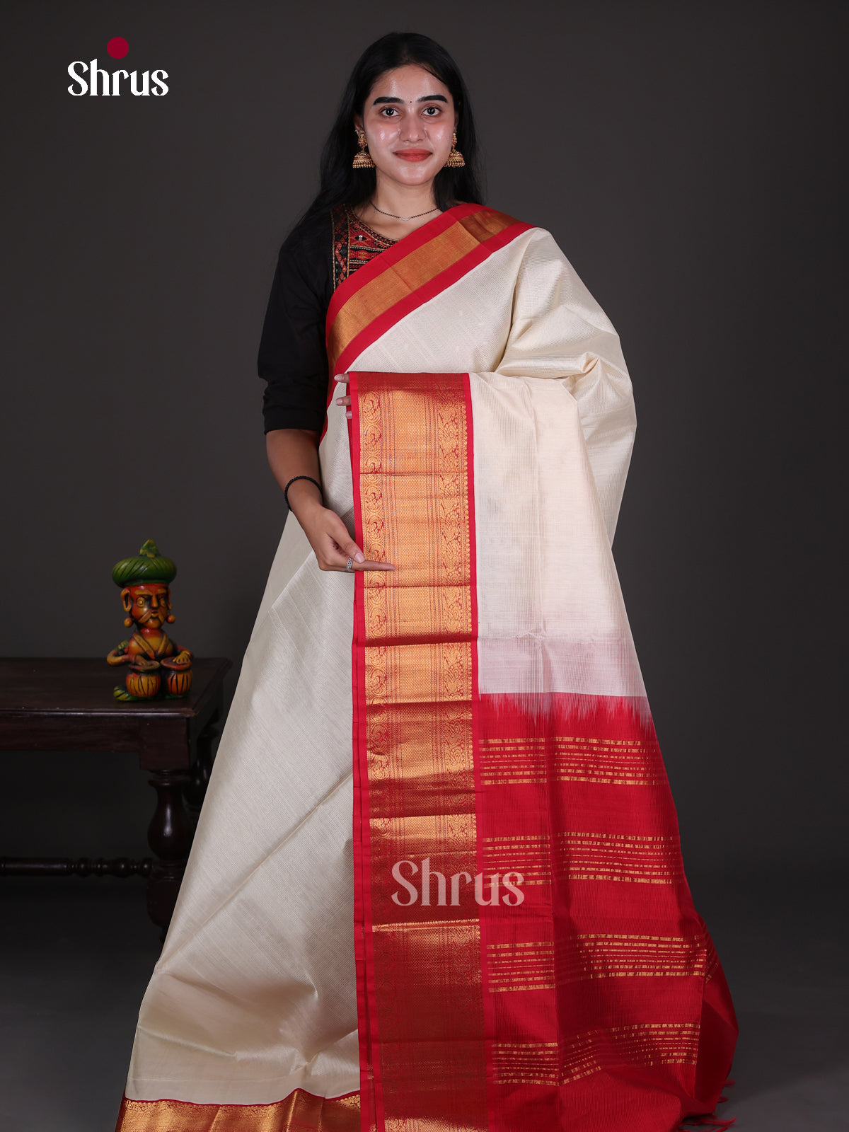 Silk Cotton Saree - EES08052 - Shop on Shrus.com