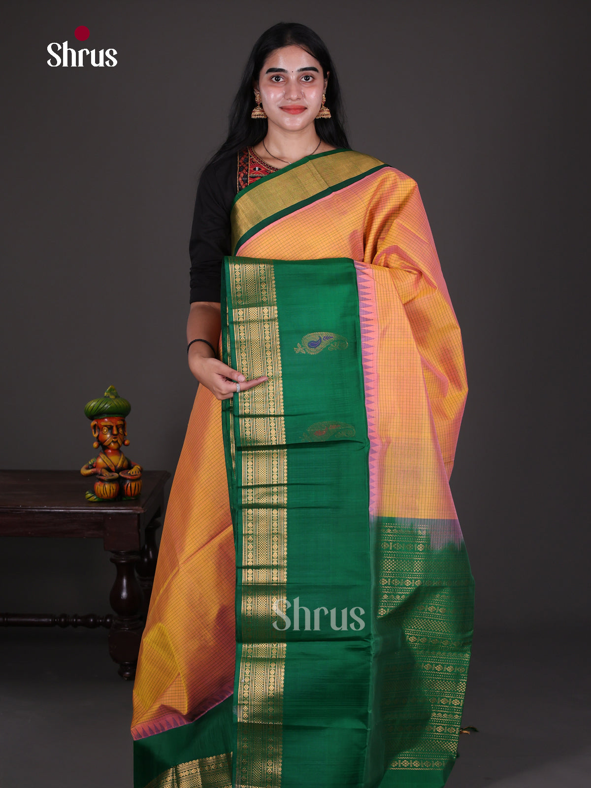 Silk Cotton Saree - EES08056 - Shop on Shrus.com