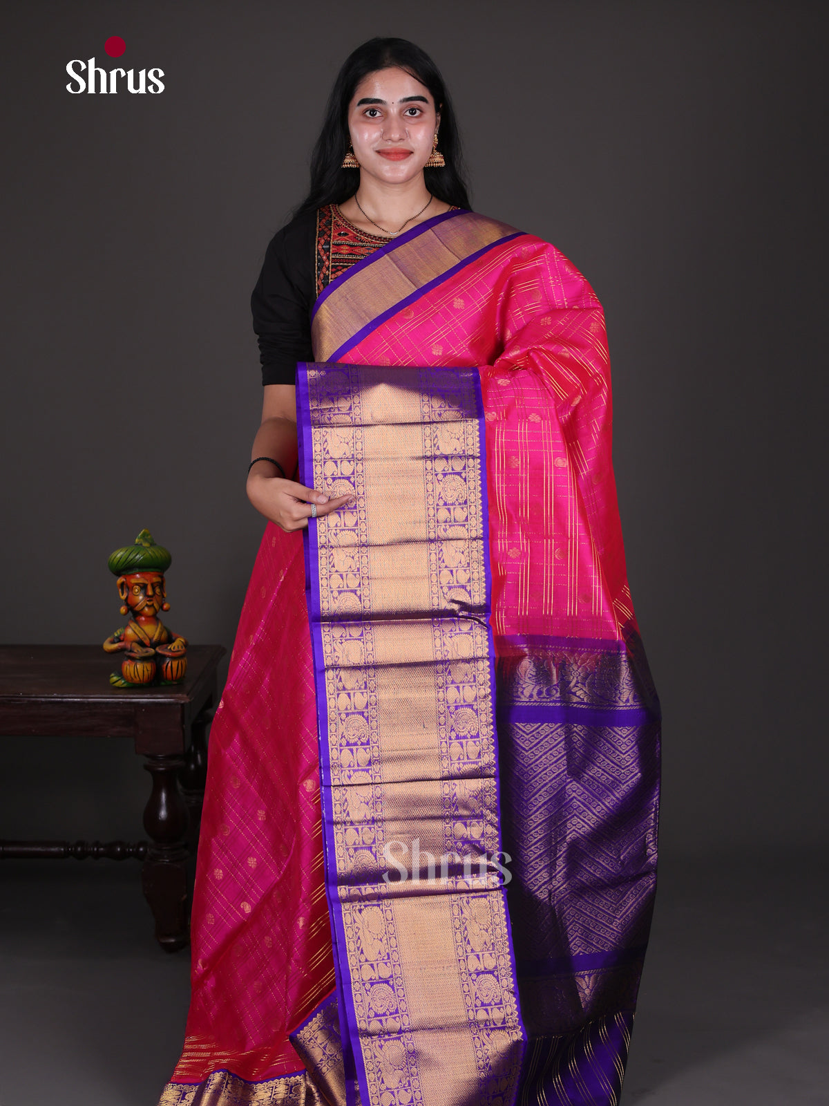 Silk Cotton Saree - EES08058 - Shop on Shrus.com