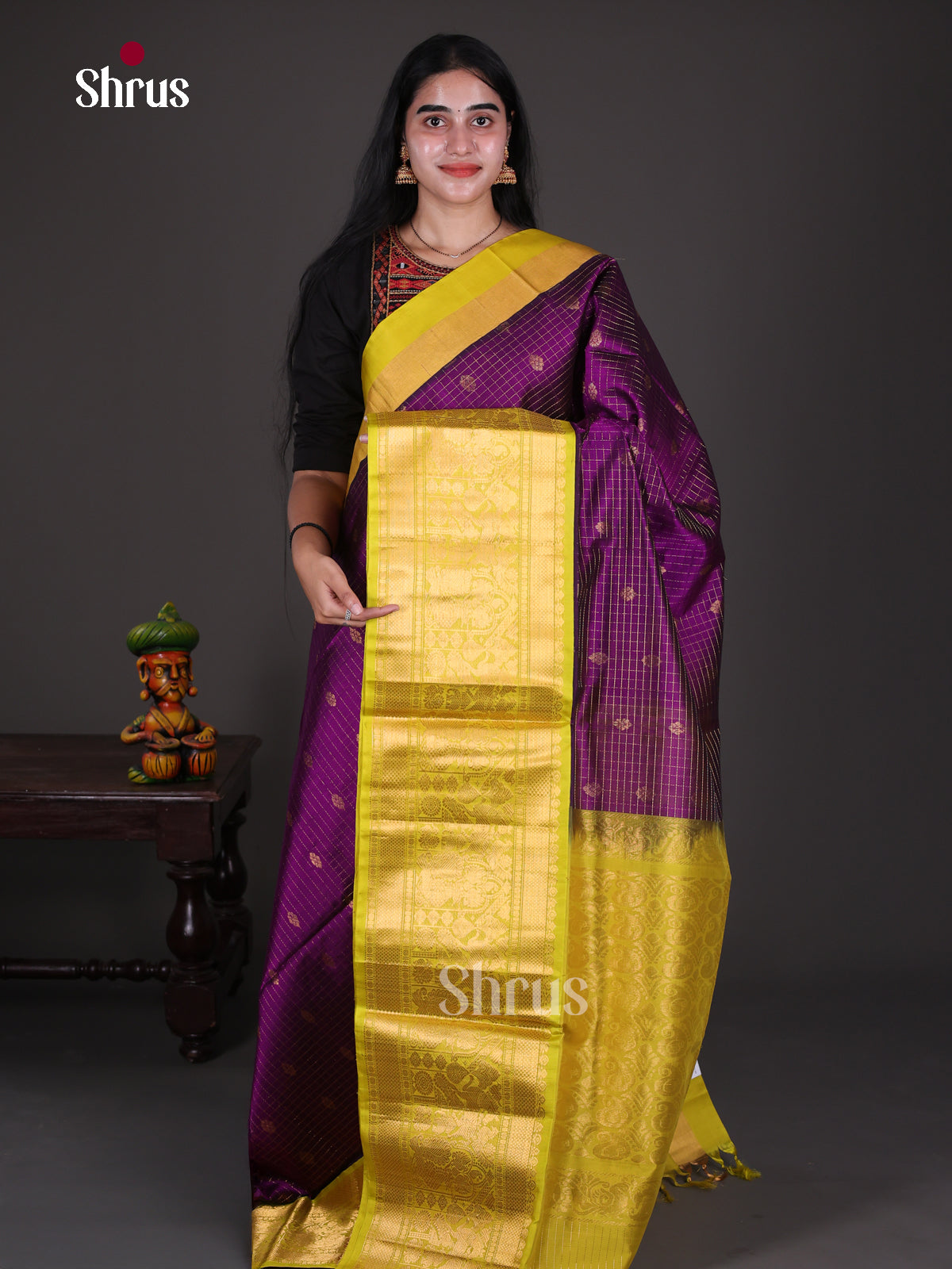 Silk Cotton Saree - EES08063 - Shop on Shrus.com