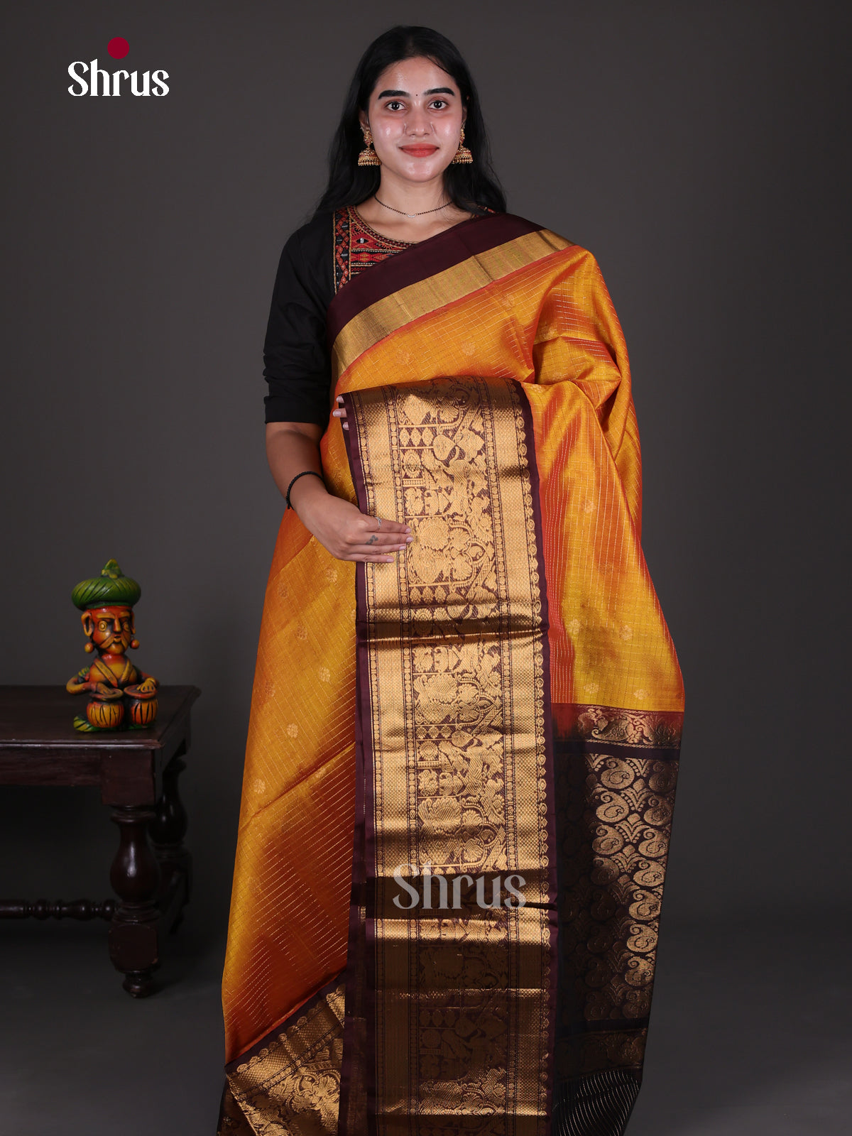 Silk Cotton Saree - EES08064 - Shop on Shrus.com