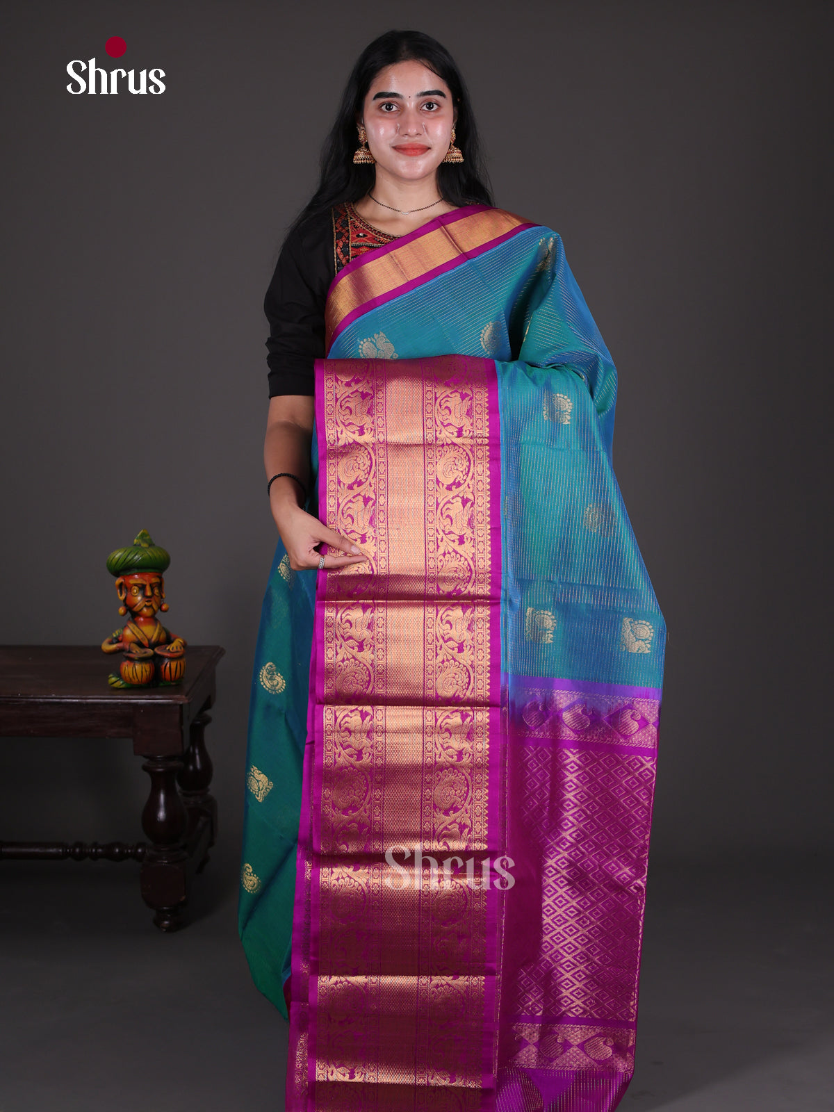 Silk Cotton Saree - EES08072 - Shop on Shrus.com