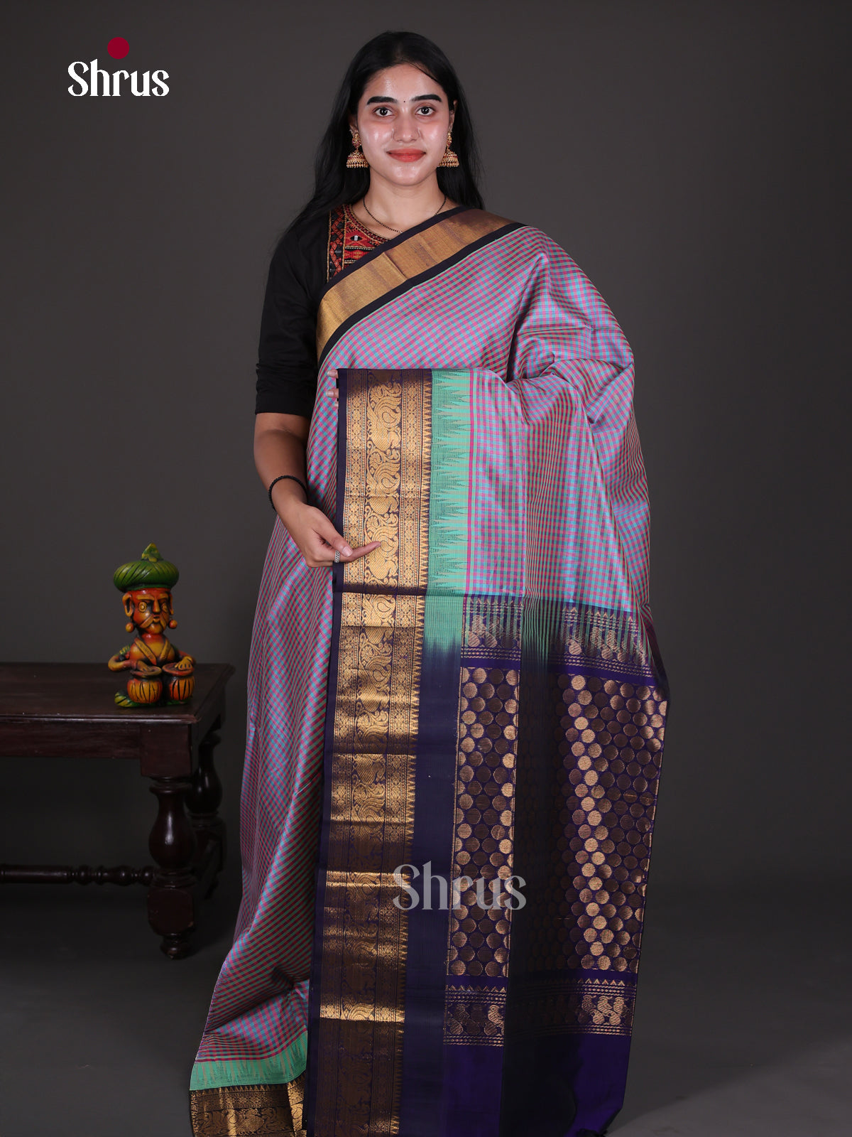 Silk Cotton Saree - EES08075 - Shop on Shrus.com