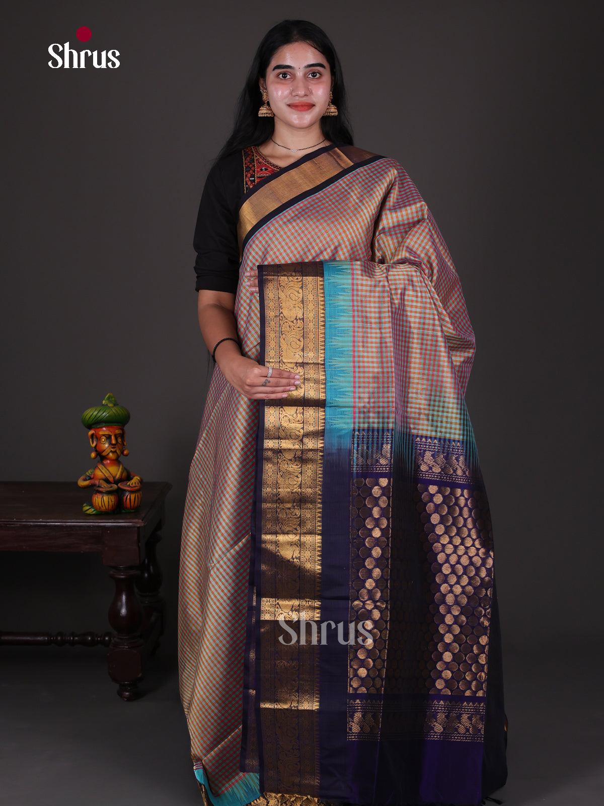 Silk Cotton Saree - EES08077 - Shop on Shrus.com