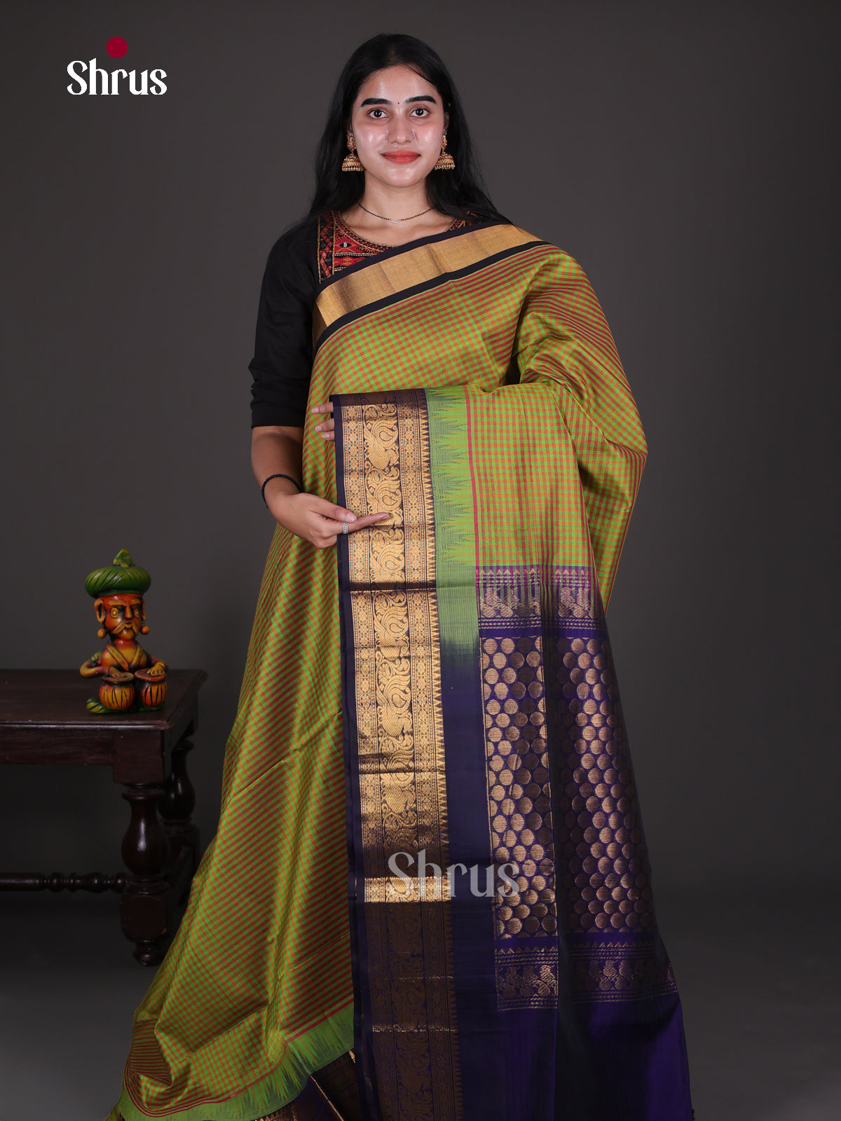 Silk Cotton Saree - EES08078 - Shop on Shrus.com