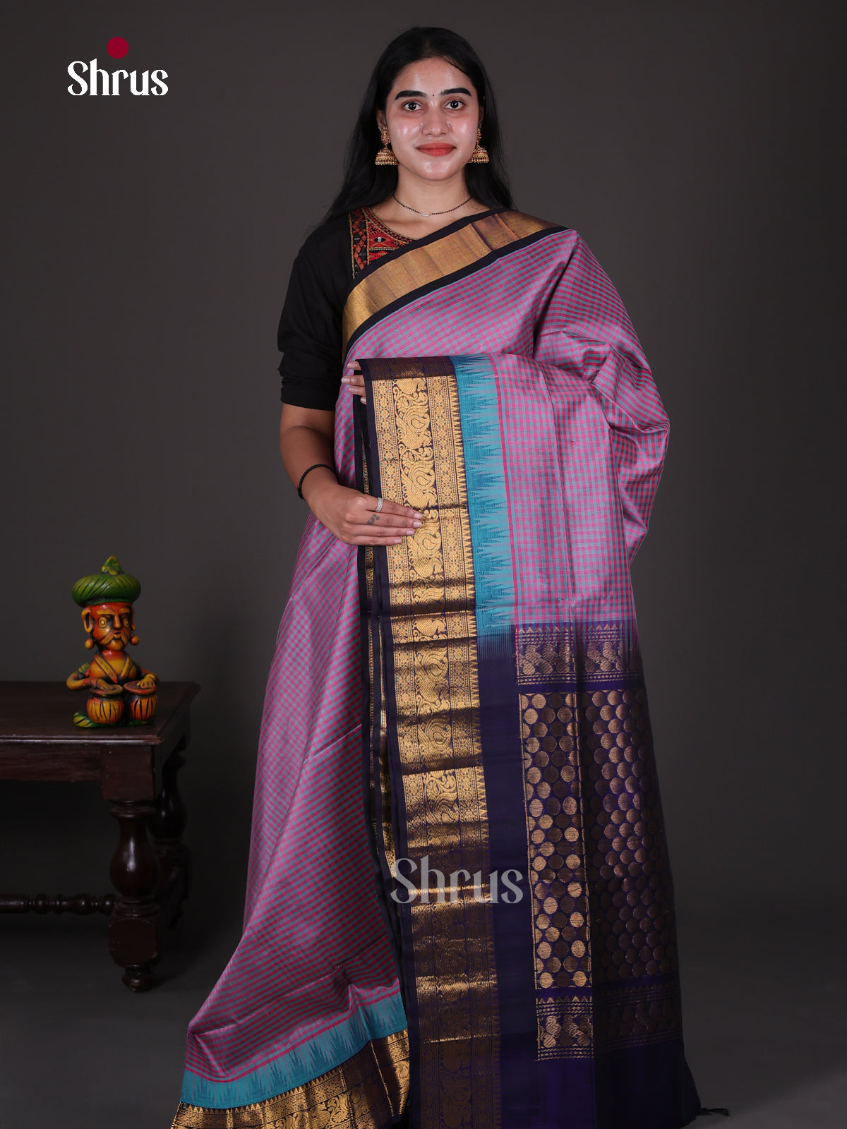 Silk Cotton Saree - EES08079 - Shop on Shrus.com