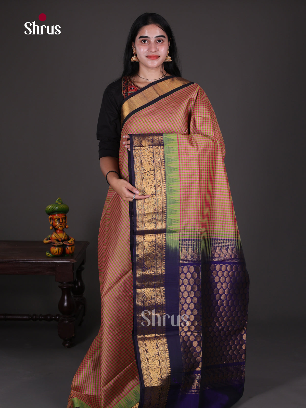 Silk Cotton Saree - EES08080 - Shop on Shrus.com