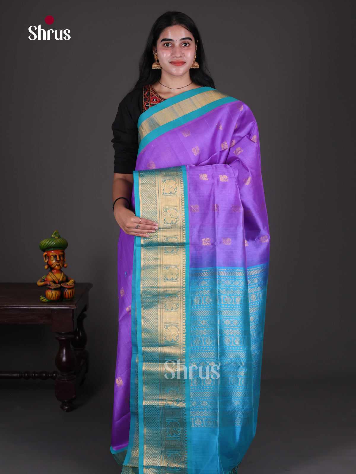 Silk Cotton Saree - EES08082 - Shop on Shrus.com