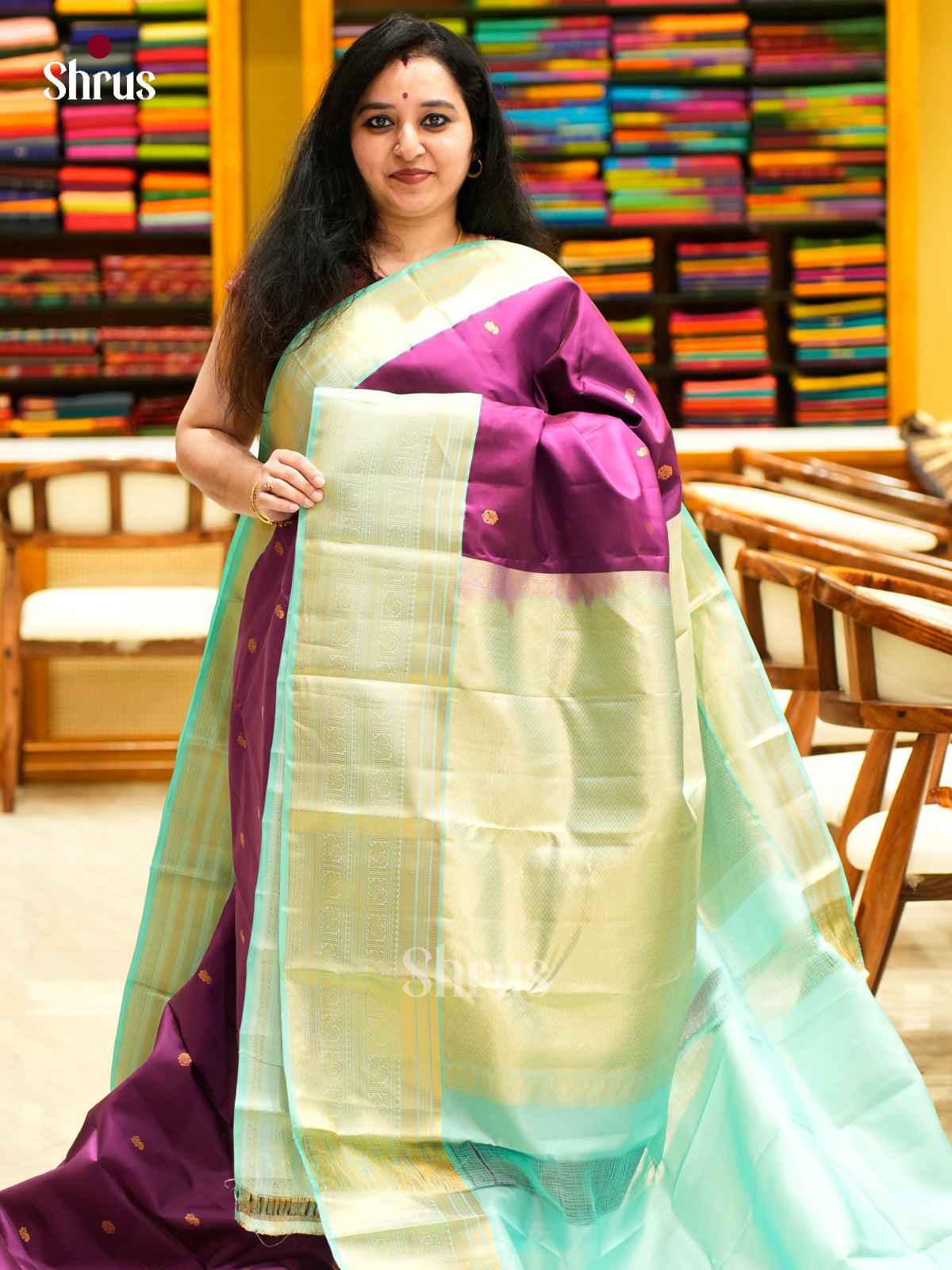 Kanchipuram-halfpure Saree - EES11052 - Shop on Shrus.com