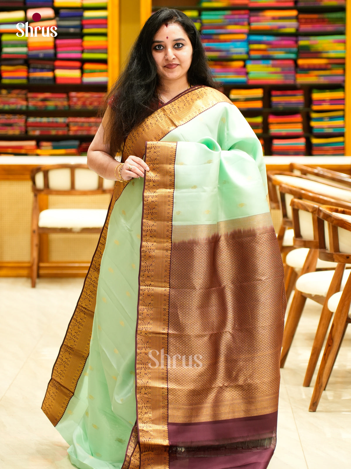 Kanchipuram-halfpure Saree - EES11058 - Shop on Shrus.com