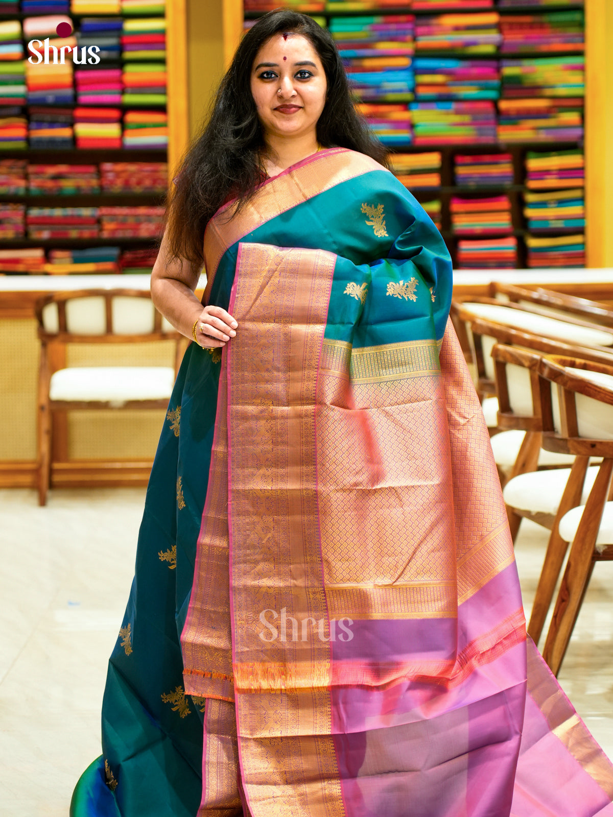Kanchipuram-halfpure Saree - EES11065 - Shop on Shrus.com