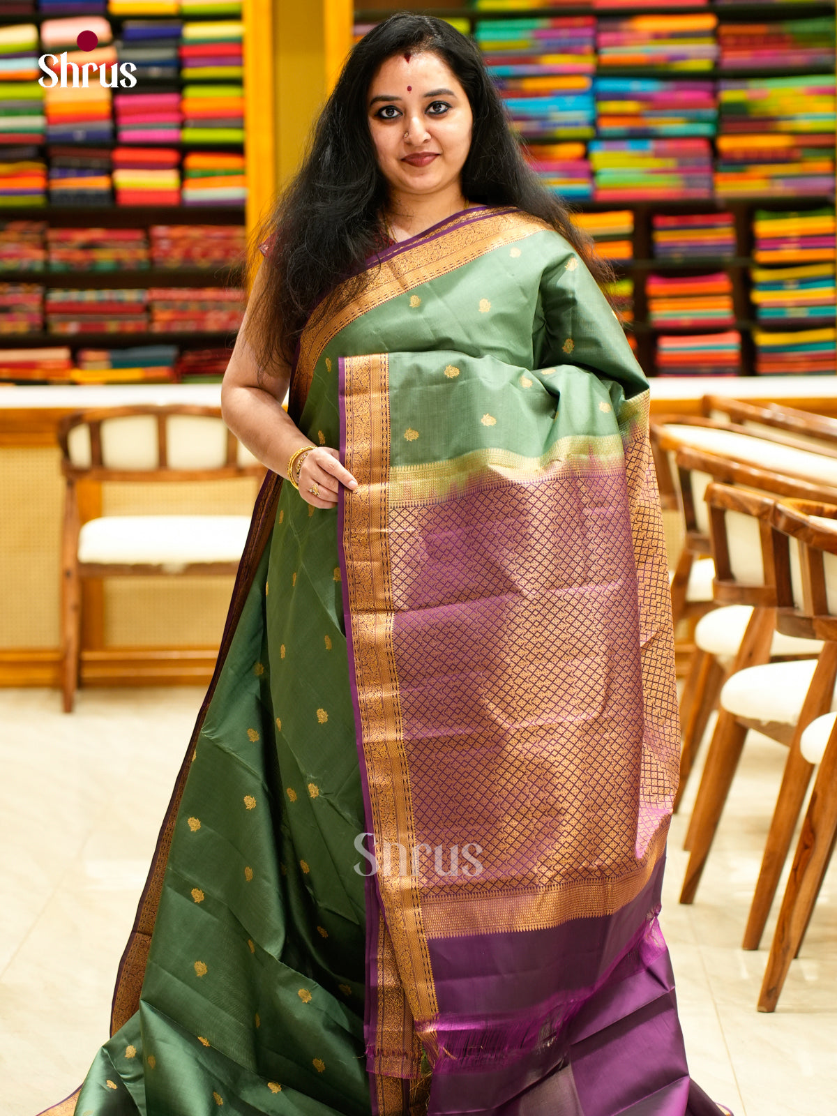 Kanchipuram-halfpure Saree - EES11071 - Shop on Shrus.com