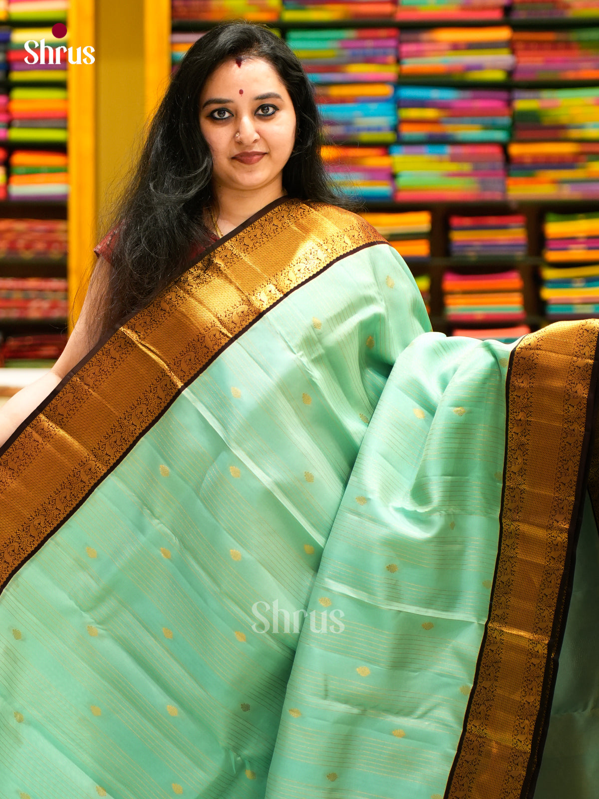 Kanchipuram-halfpure Saree - EES11271 - Shop on Shrus.com