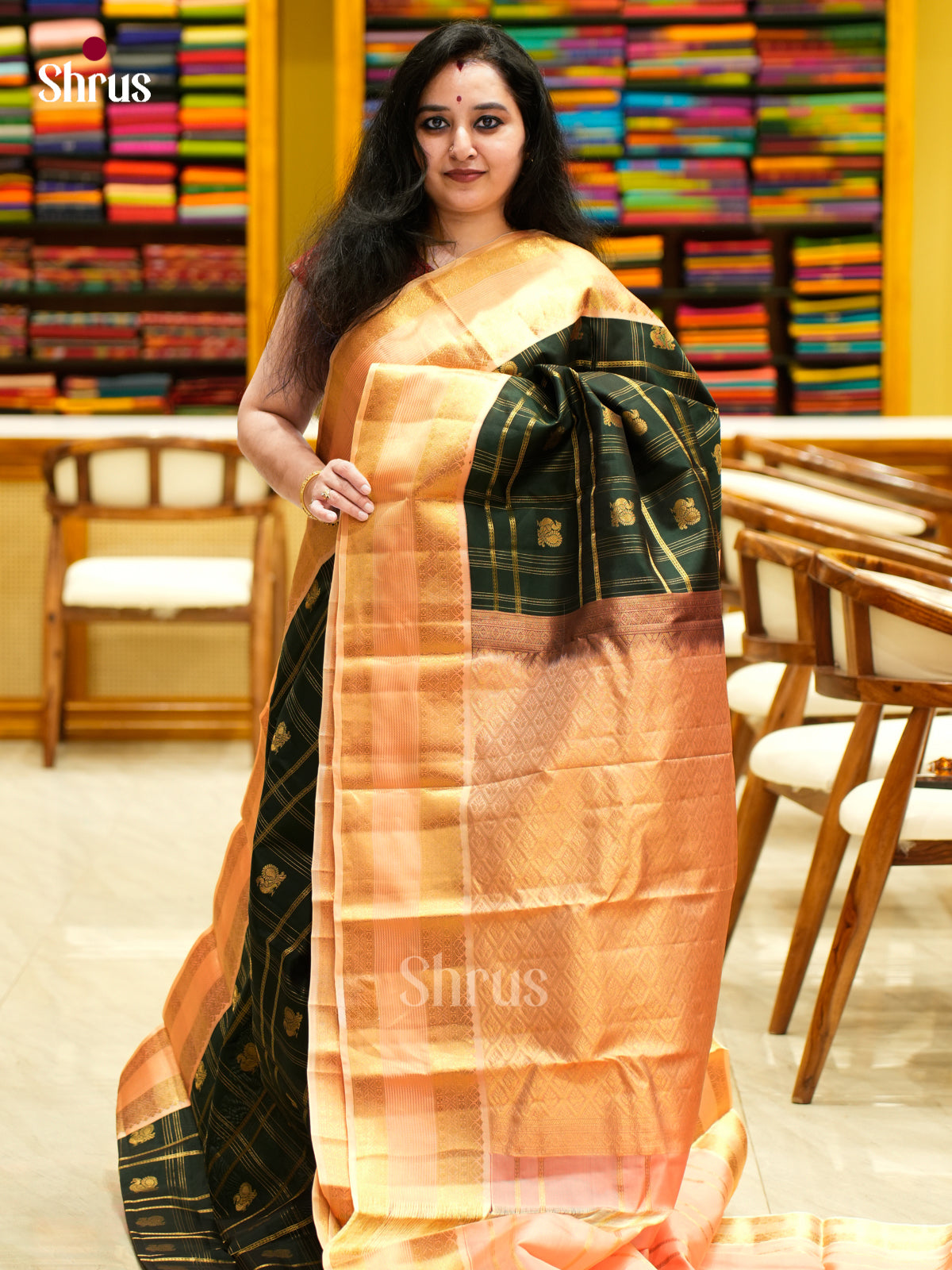 Kanchipuram-halfpure Saree - EES11273 - Shop on Shrus.com