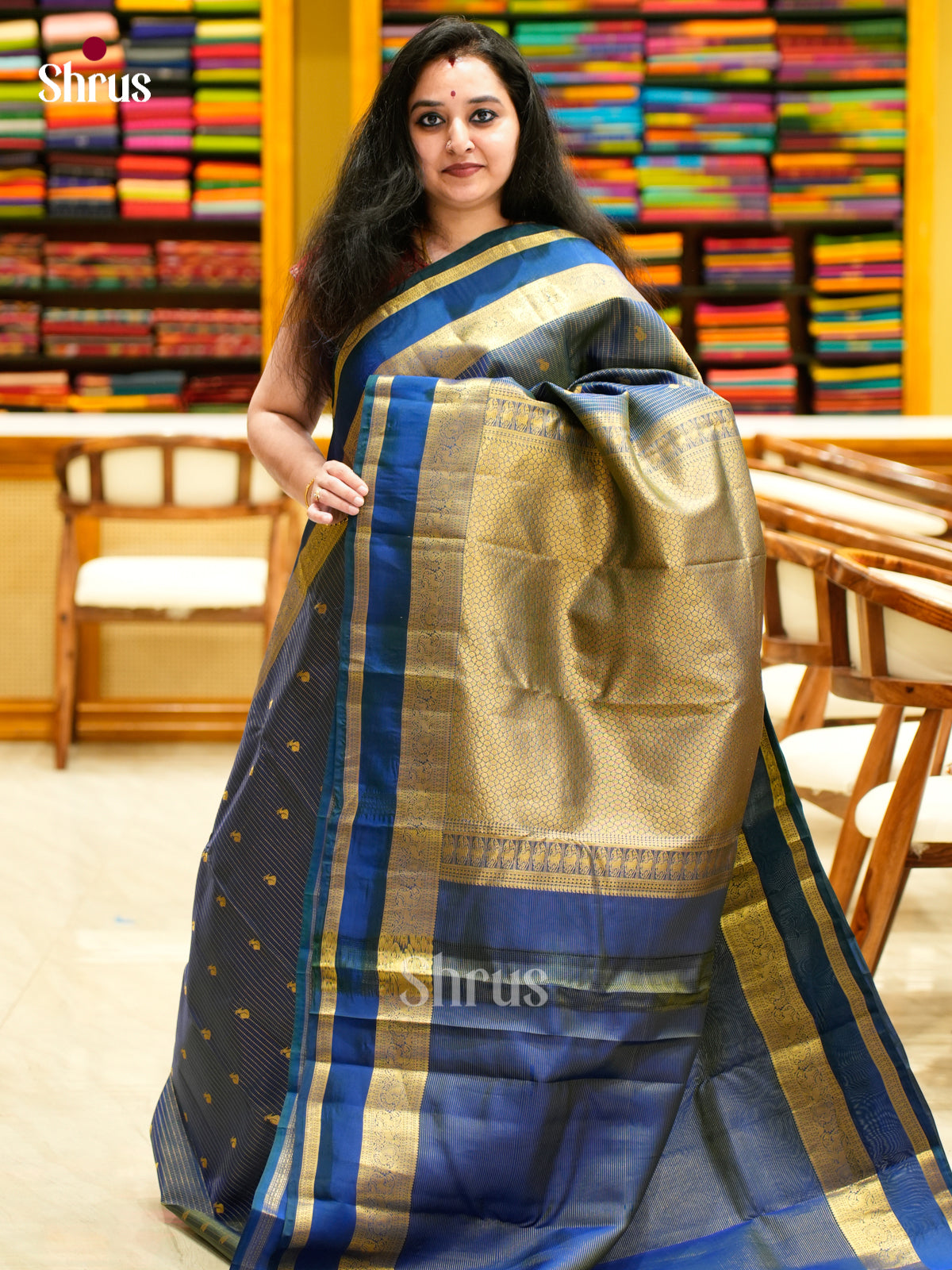 Kanchipuram-halfpure Saree - EES11283 - Shop on Shrus.com