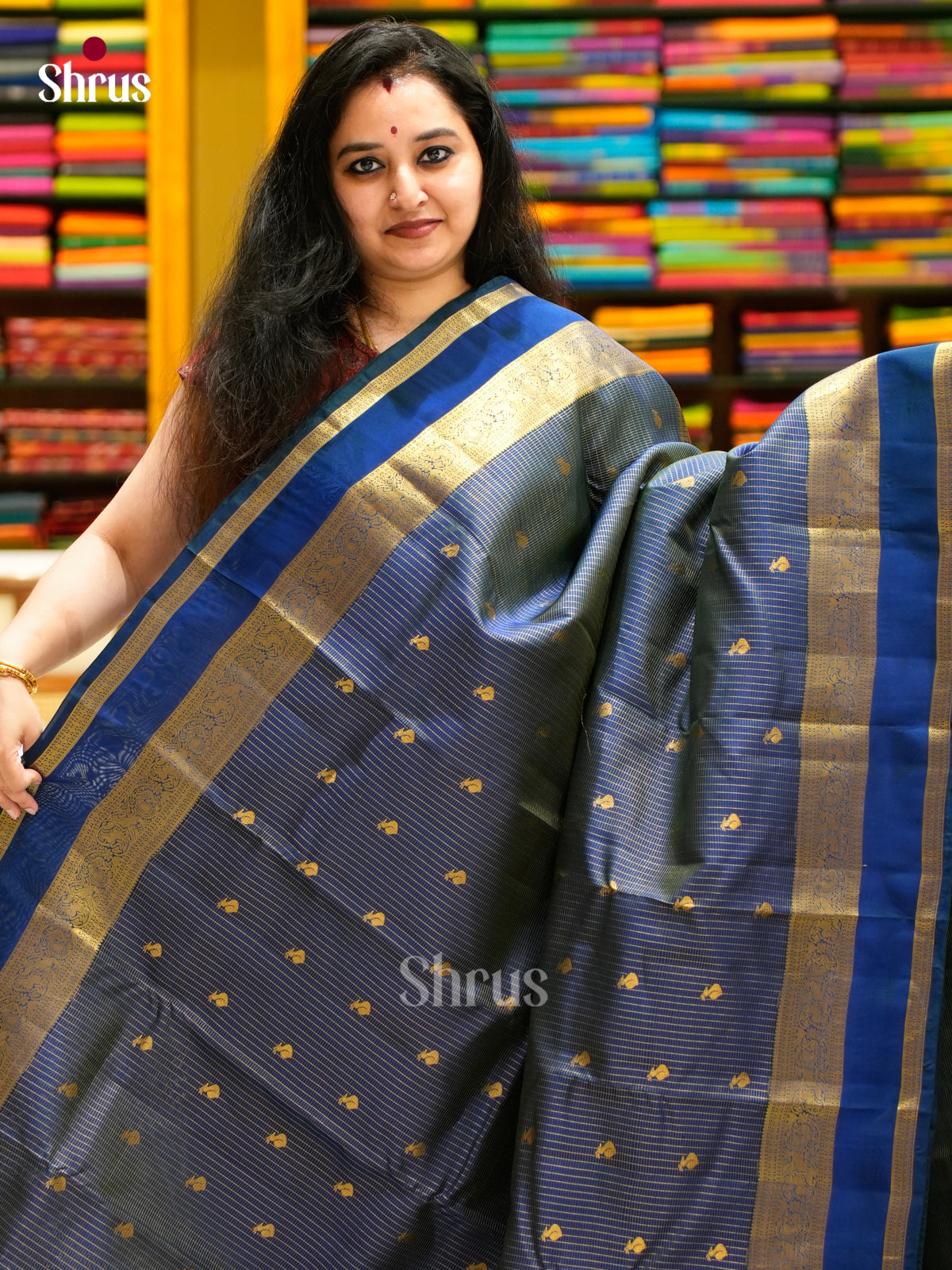 Kanchipuram-halfpure Saree - EES11283 - Shop on Shrus.com