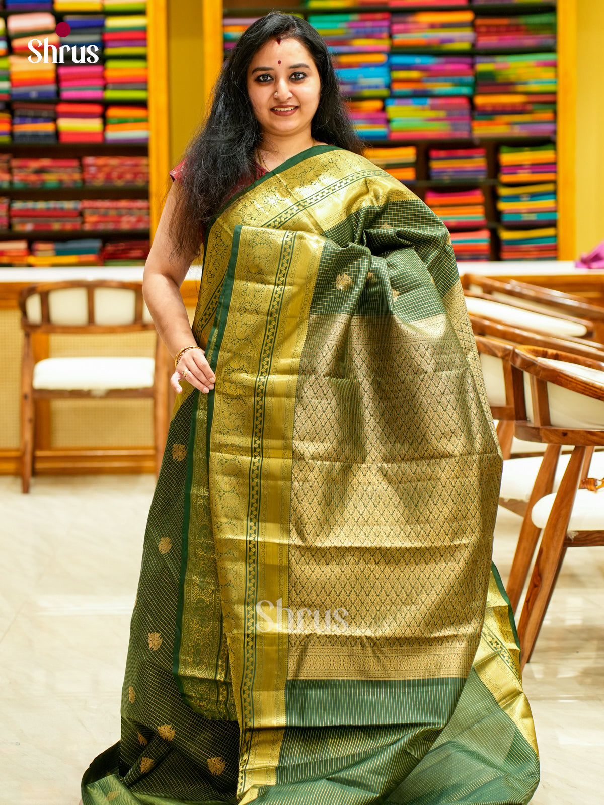 Kanchipuram-halfpure Saree - EES11284 - Shop on Shrus.com