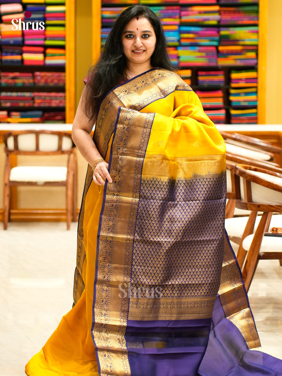 Kanchipuram-halfpure Saree - EES11290 - Shop on Shrus.com