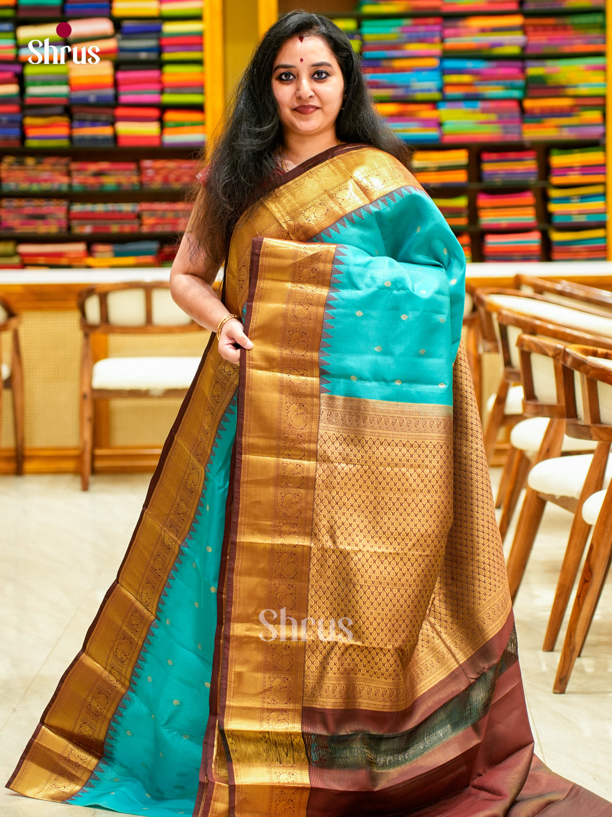 Kanchipuram-halfpure Saree - EES11292 - Shop on Shrus.com