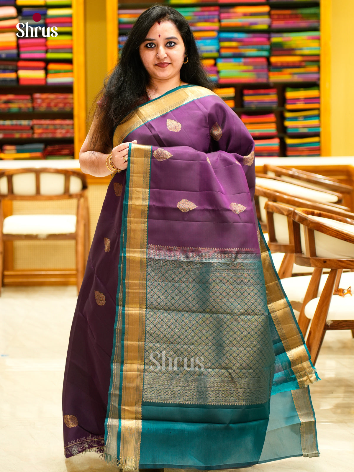 Kanchipuram-halfpure Saree - EES11301 - Shop on Shrus.com