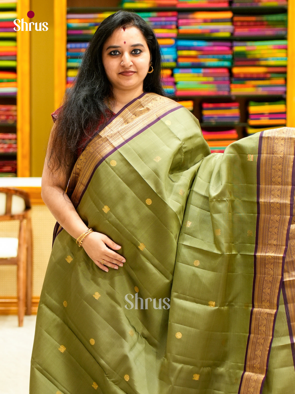 Kanchipuram-halfpure Saree - EES11305 - Shop on Shrus.com