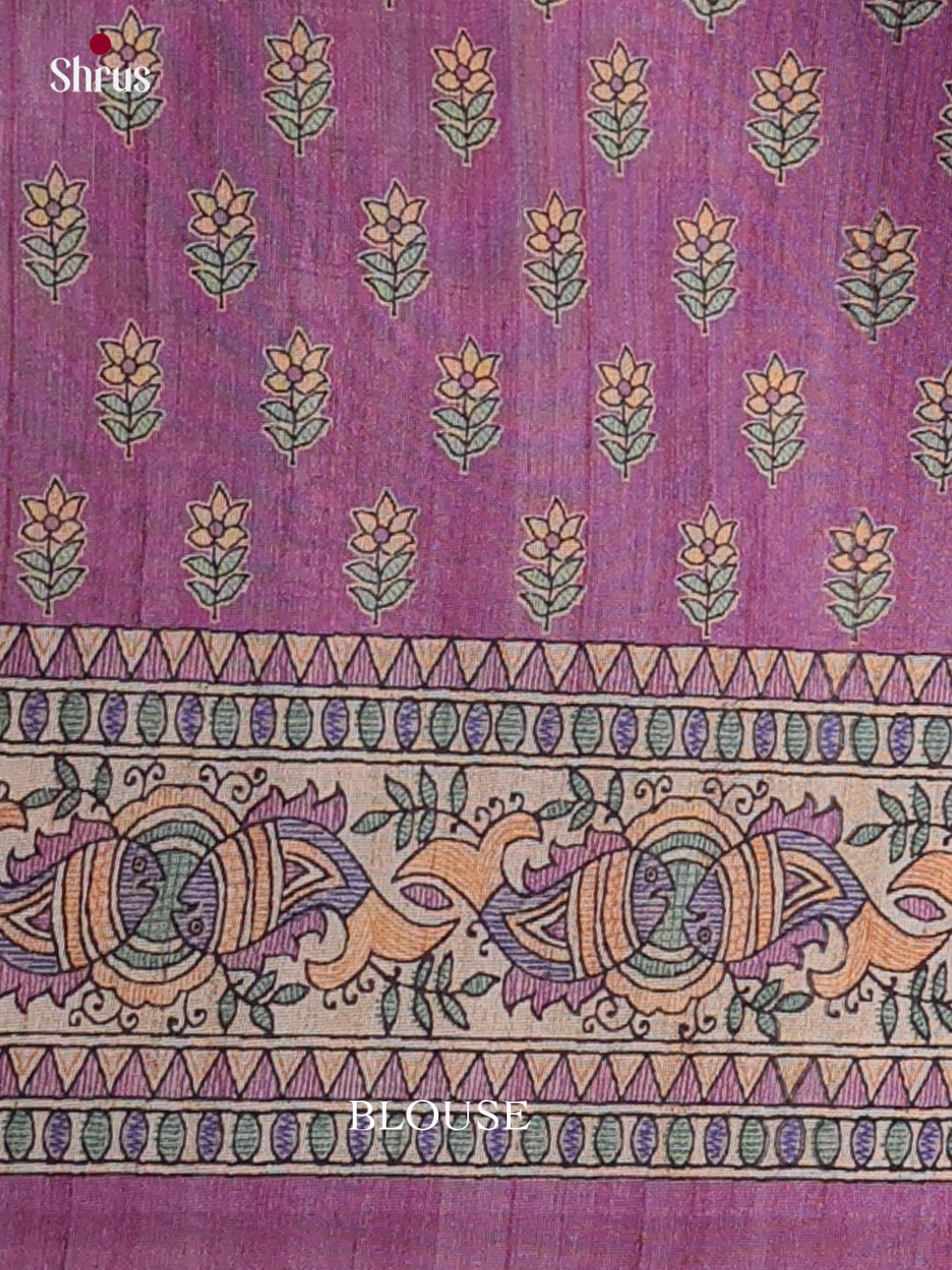 Printed Madhubani Saree - EES12040 - Shop on Shrus.com