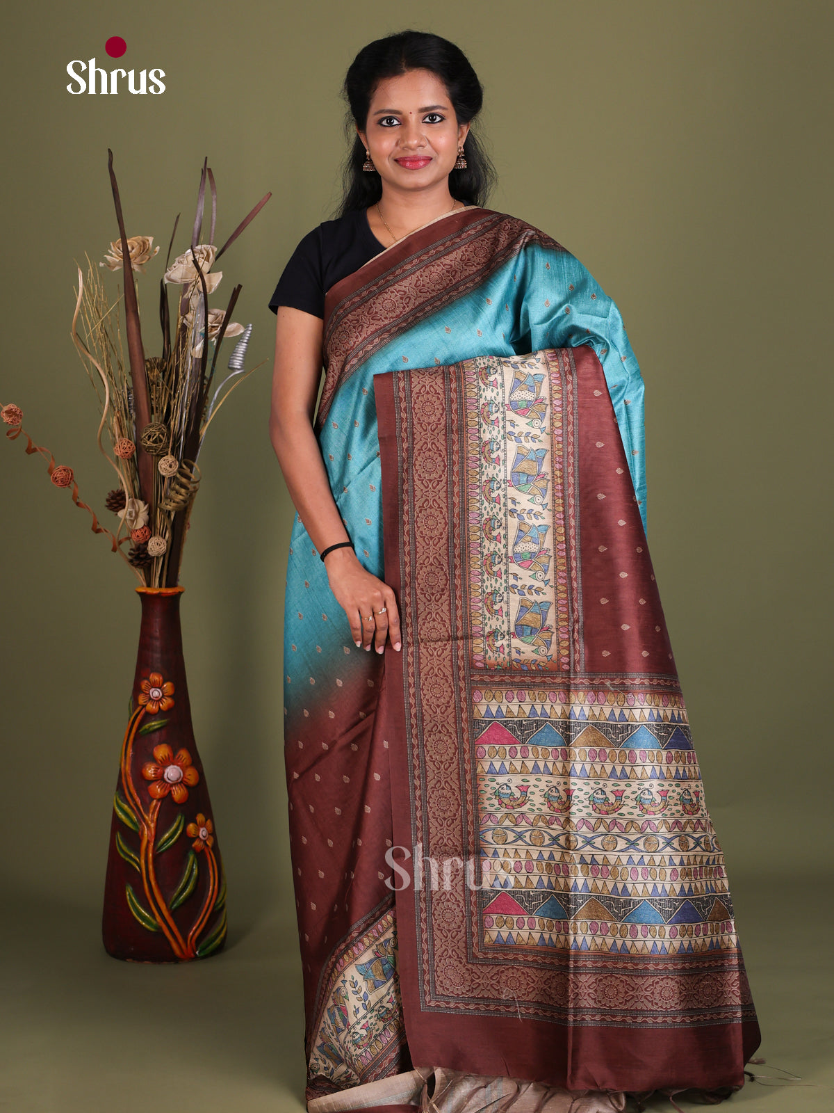 Printed Madhubani Saree - EES12087