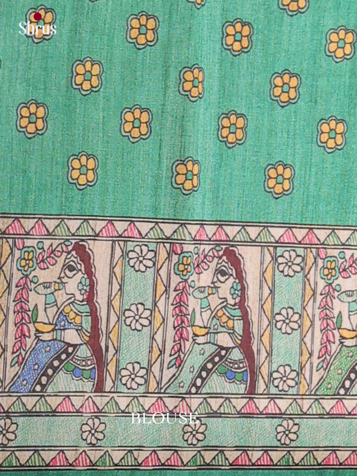 Printed Madhubani Saree - EES12132 - Shop on Shrus.com