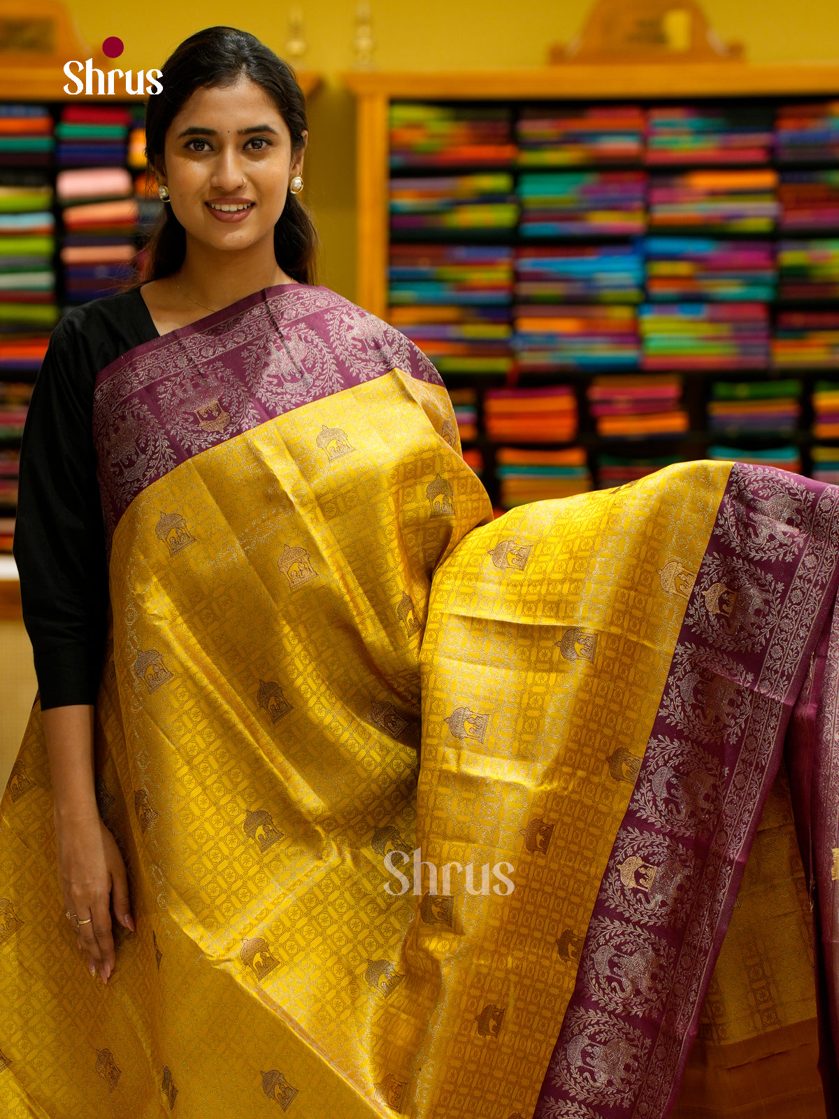 Kanchipuram silk Saree - EES12220 - Shop on Shrus.com