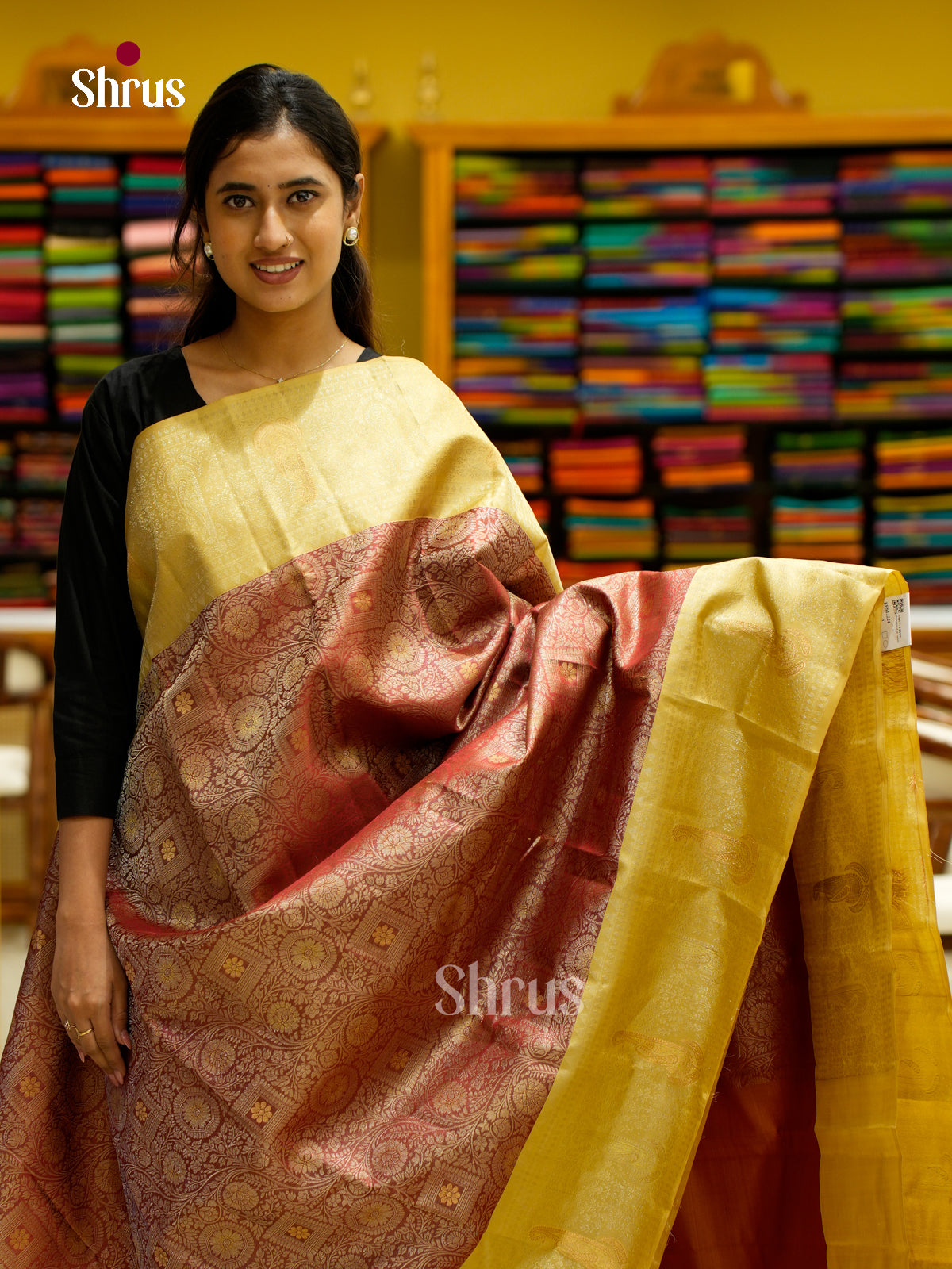 Kanchipuram silk Saree - EES12224 - Shop on Shrus.com