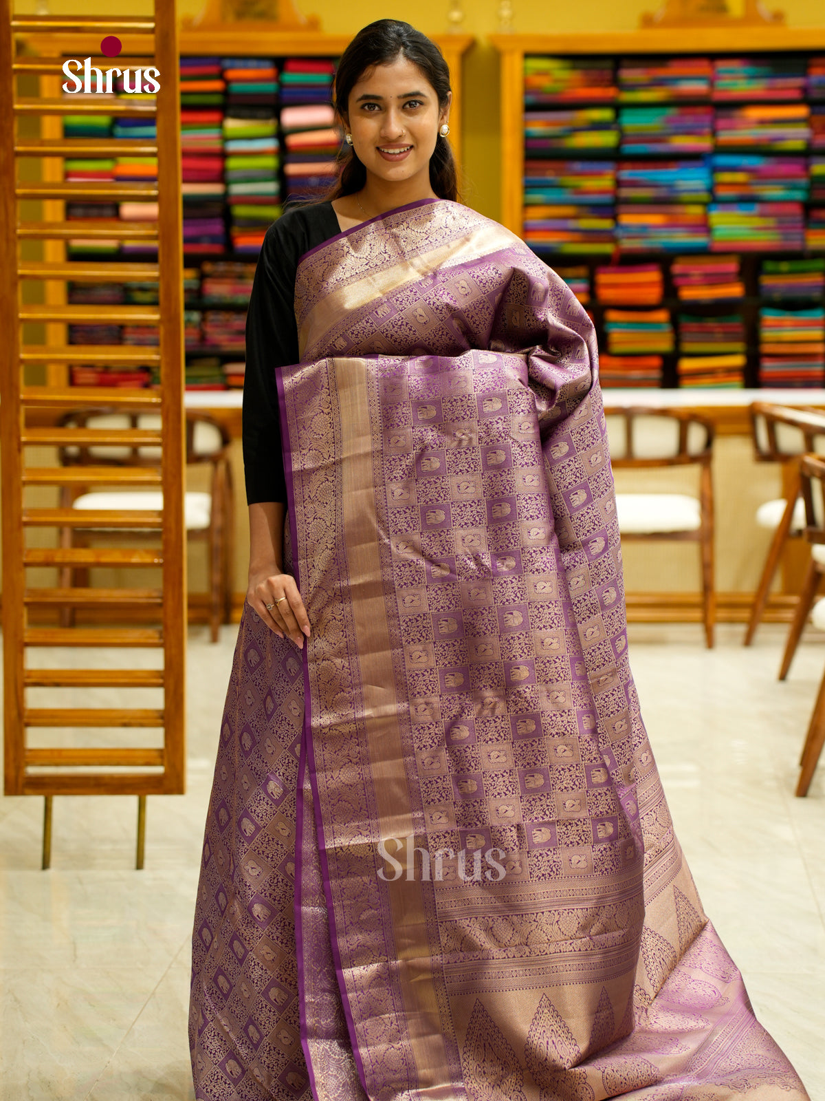 Kanchipuram silk Saree - EES12255 - Shop on Shrus.com
