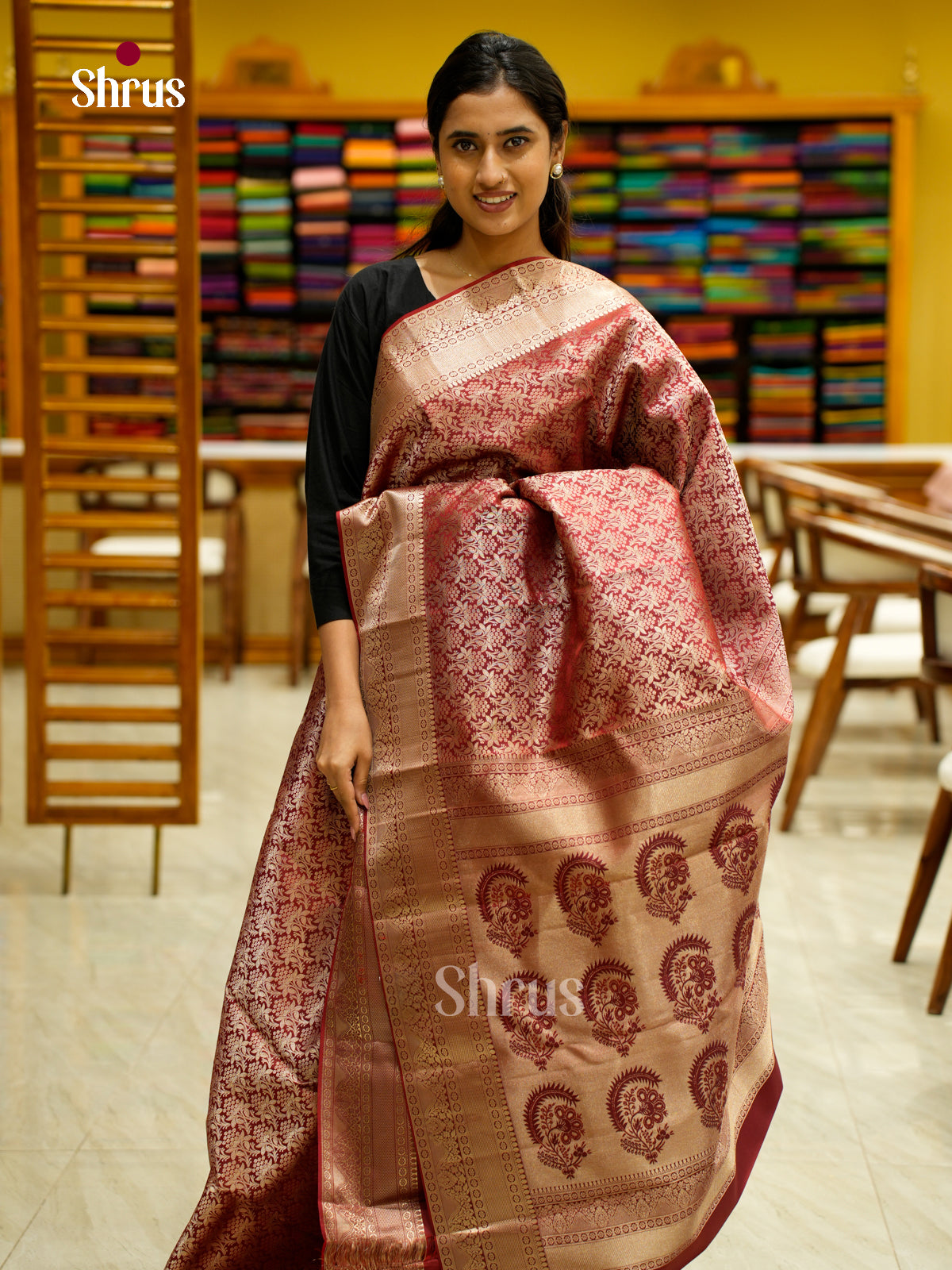 Kanchipuram silk Saree - EES12265 - Shop on Shrus.com