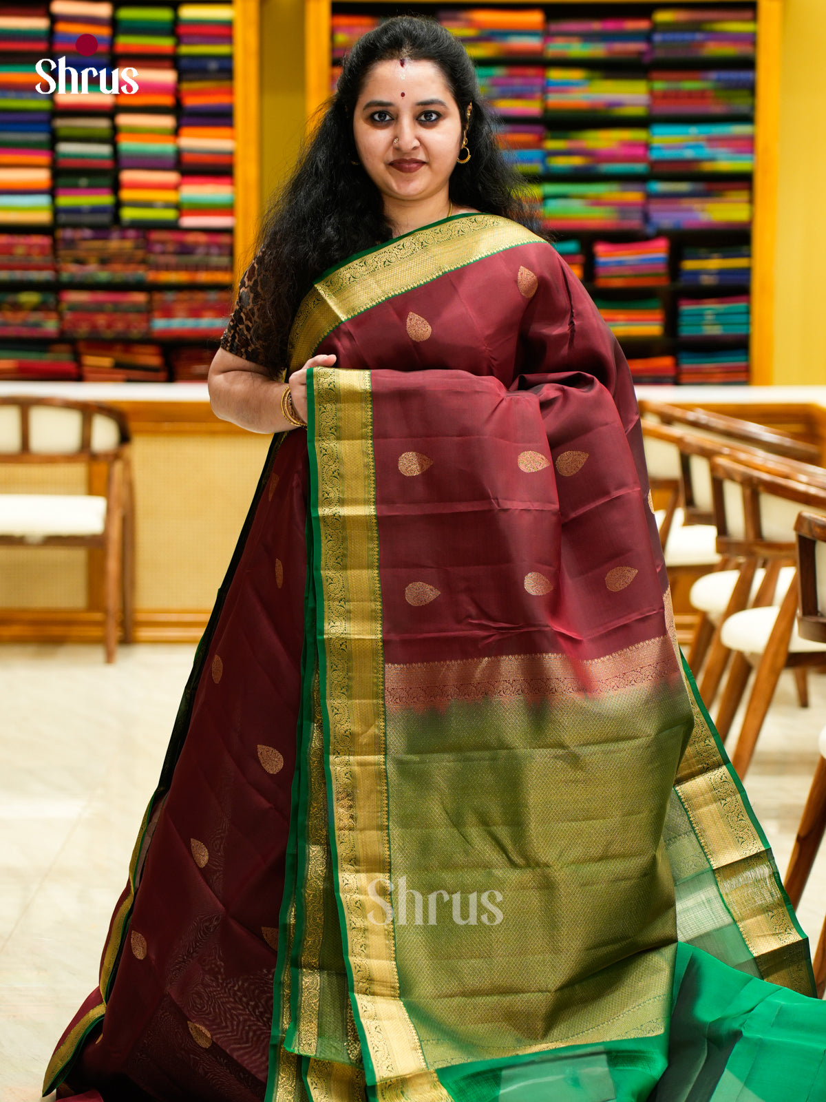 Kanchipuram-halfpure Saree - EES14033 - Shop on Shrus.com