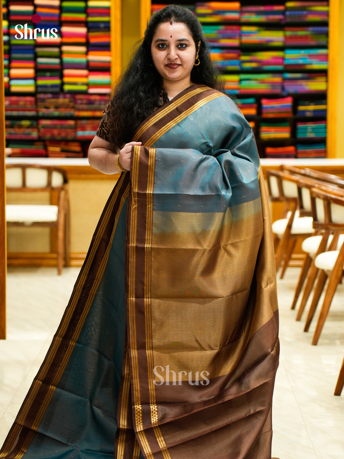 Kanchipuram-halfpure Saree - EES14035 - Shop on Shrus.com