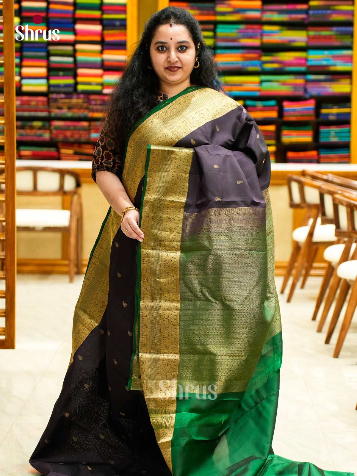 Kanchipuram-halfpure Saree - EES14055 - Shop on Shrus.com