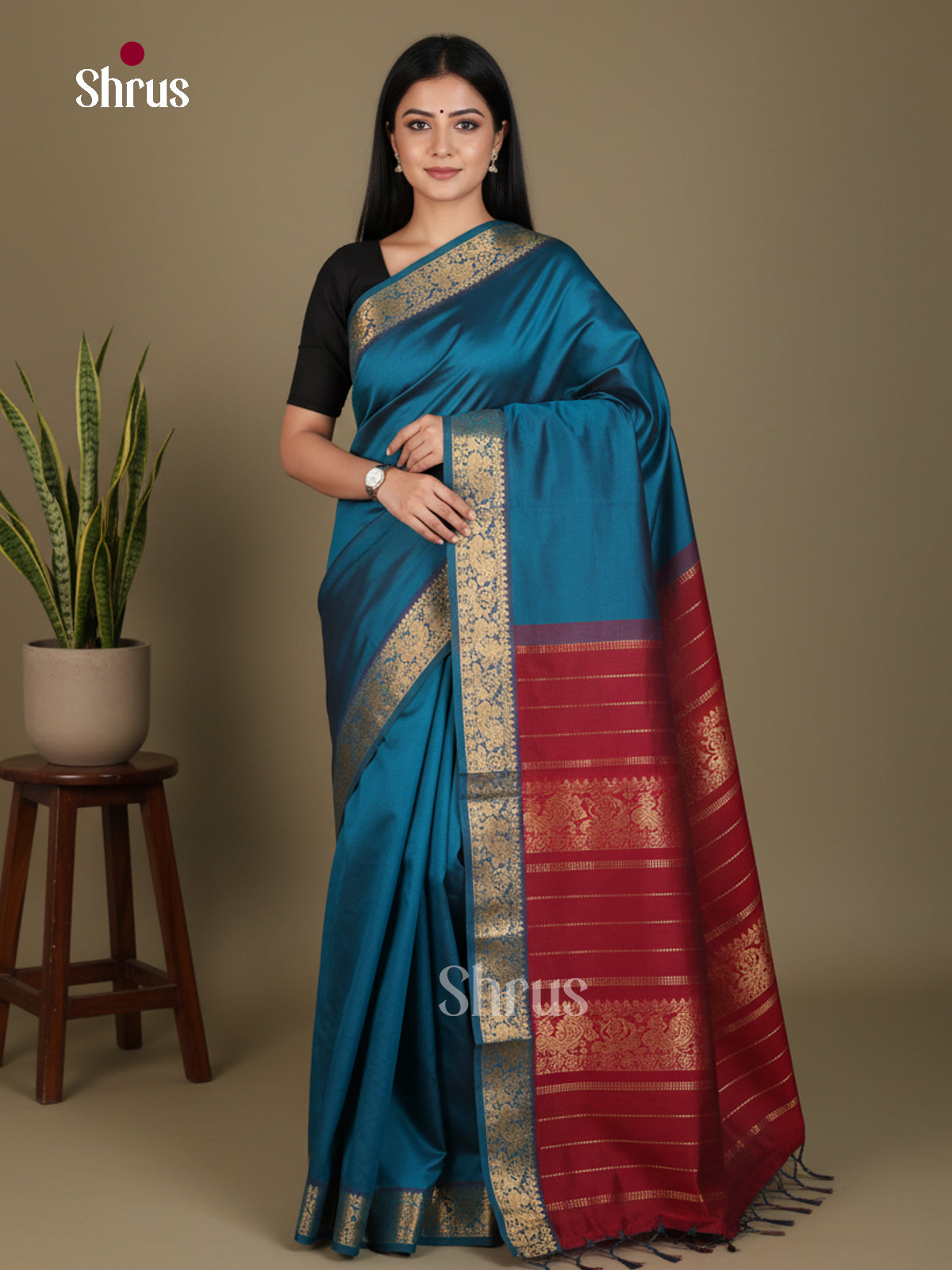 Silkcotton-Halfpure 9Yards Saree - EES16099 - Shop on Shrus.com