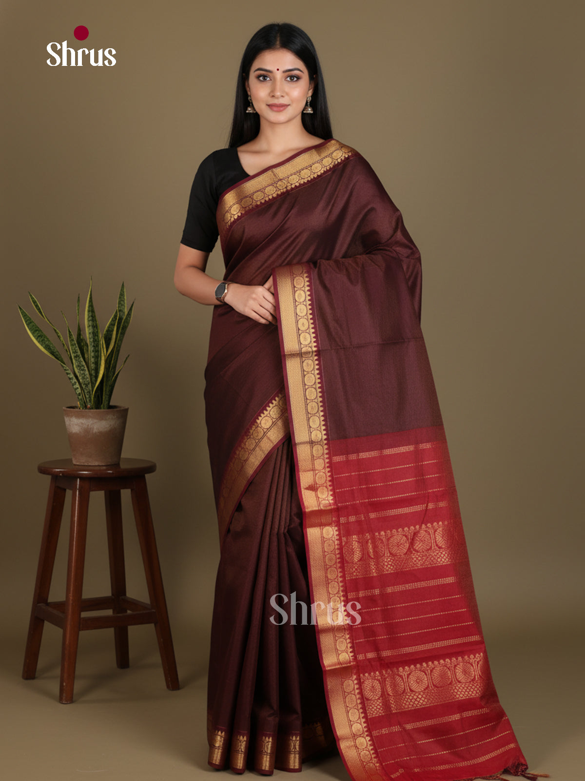 Silkcotton-Halfpure 9Yards Saree - EES16118 - Shop on Shrus.com