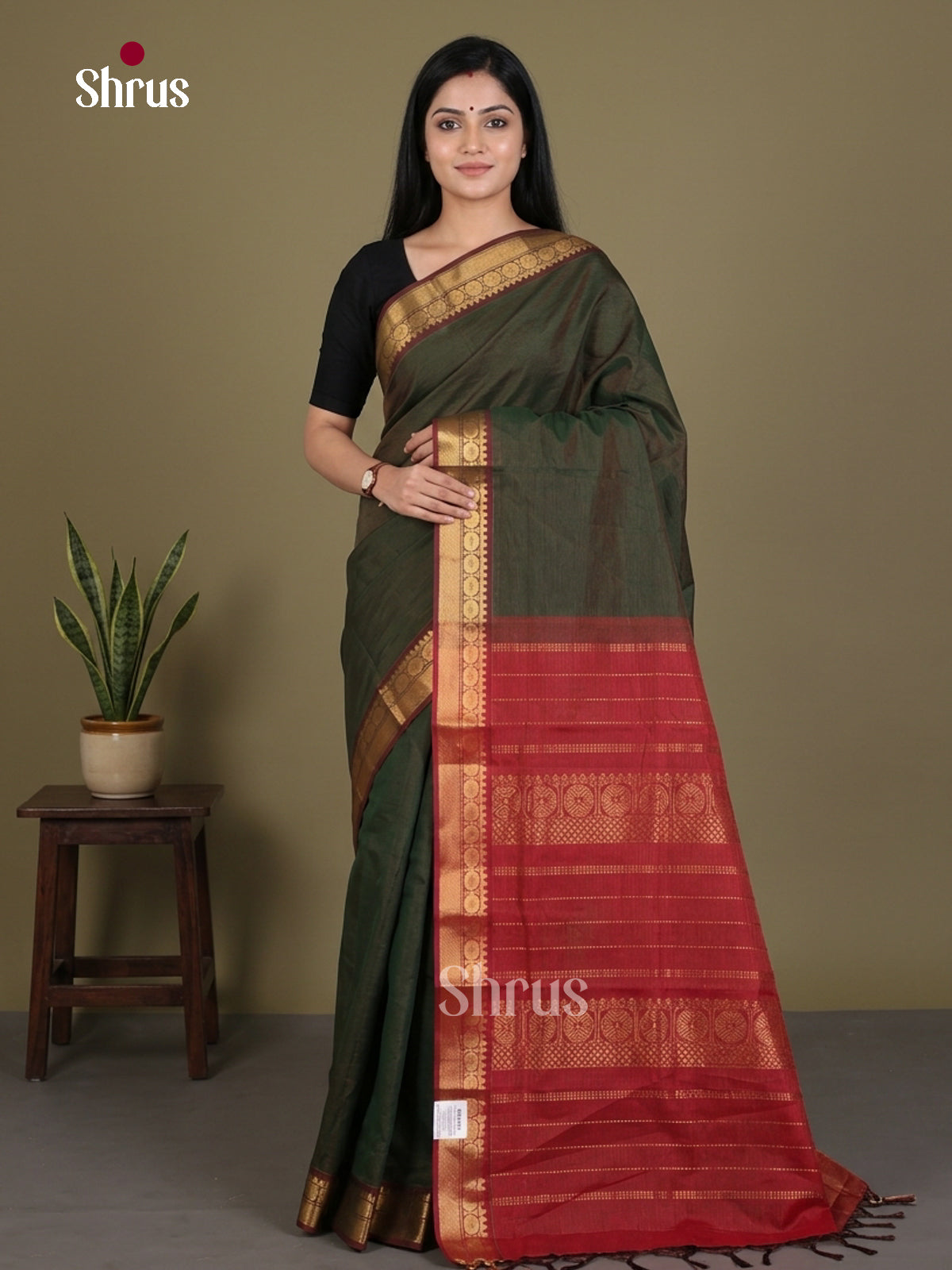 Silkcotton-Halfpure 9Yards Saree - EES16120 - Shop on Shrus.com