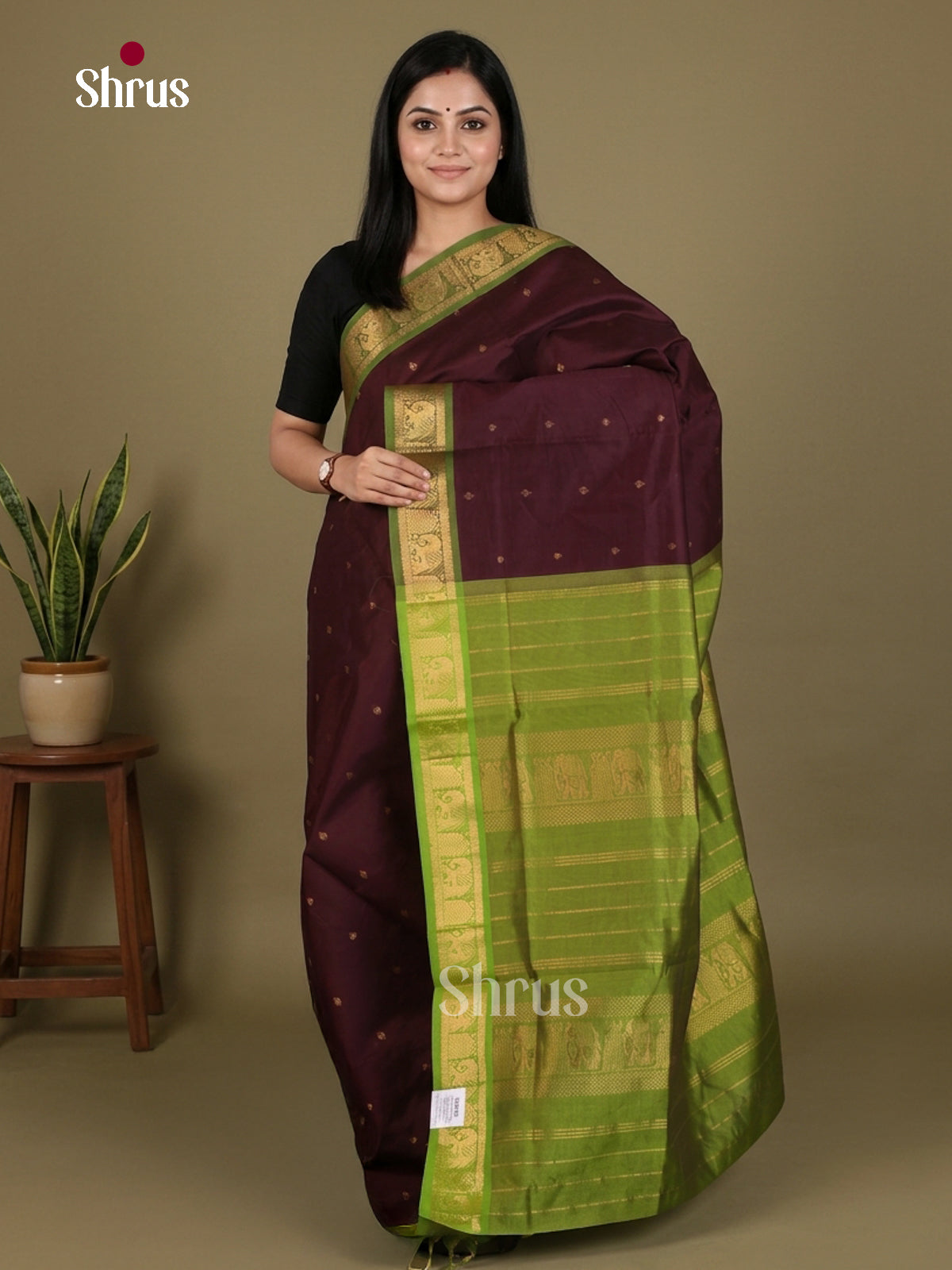 Silkcotton-halfpure Saree - EES16163 - Shop on Shrus.com