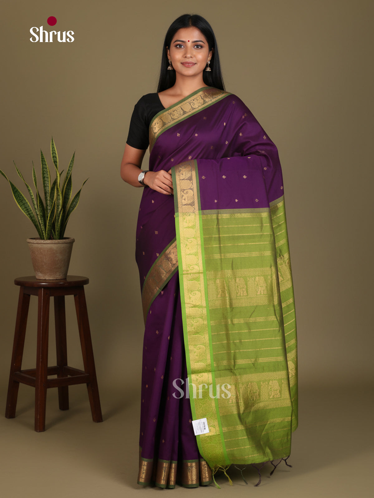 Silkcotton-halfpure Saree - EES16164 - Shop on Shrus.com