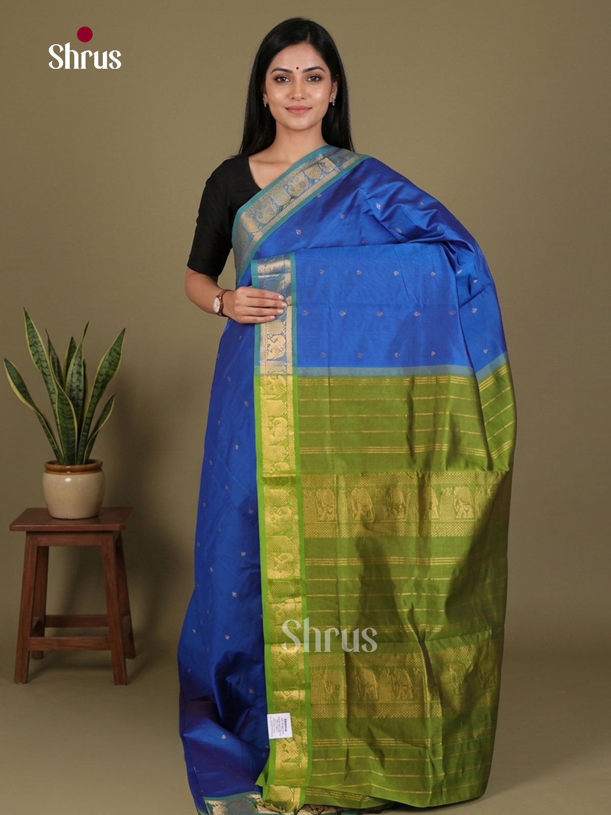 Silkcotton-halfpure Saree - EES16168 - Shop on Shrus.com